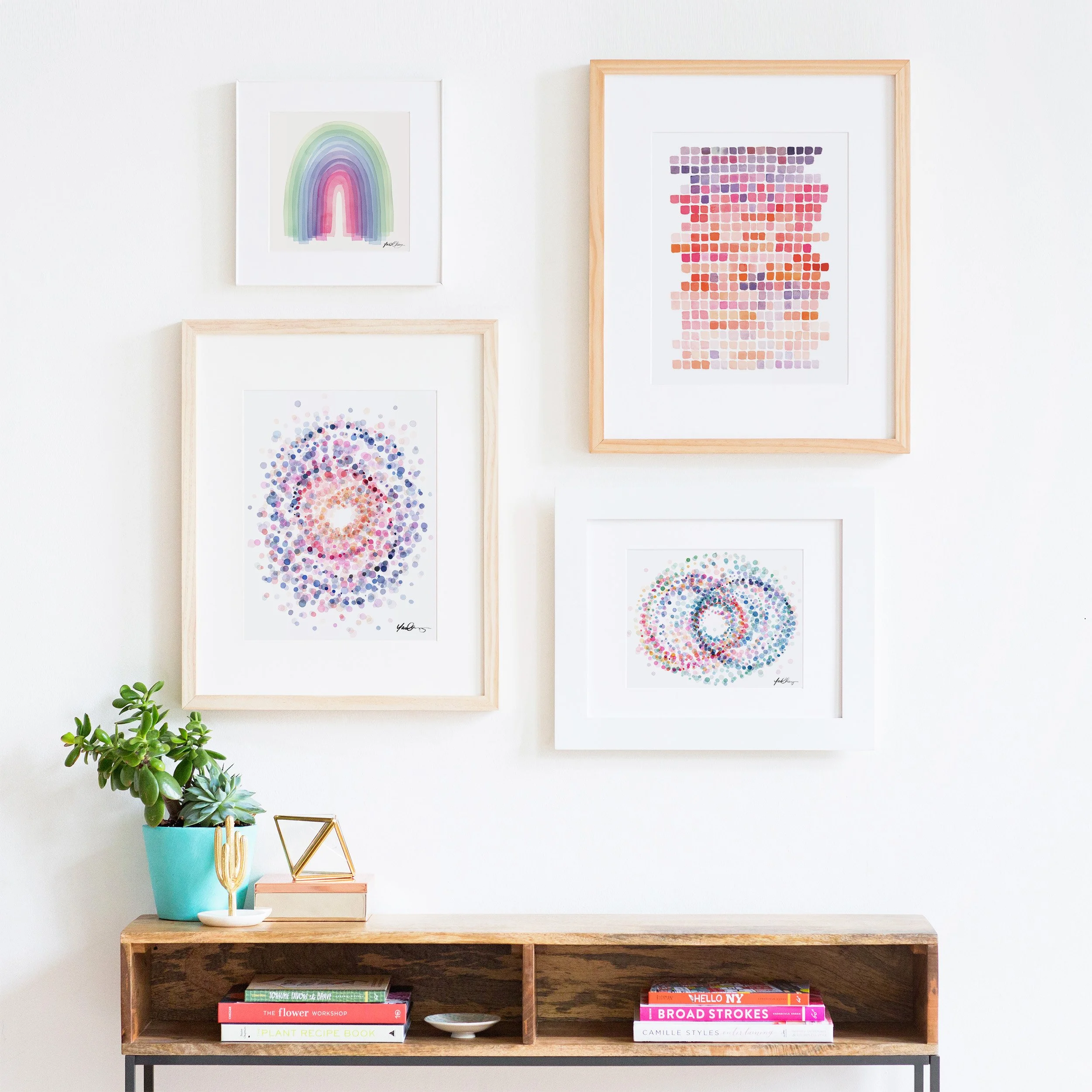 yao-cheng-swirl-in-fuchsia-radial-circle-watercolor-print-gallery-wall-framed.jpg