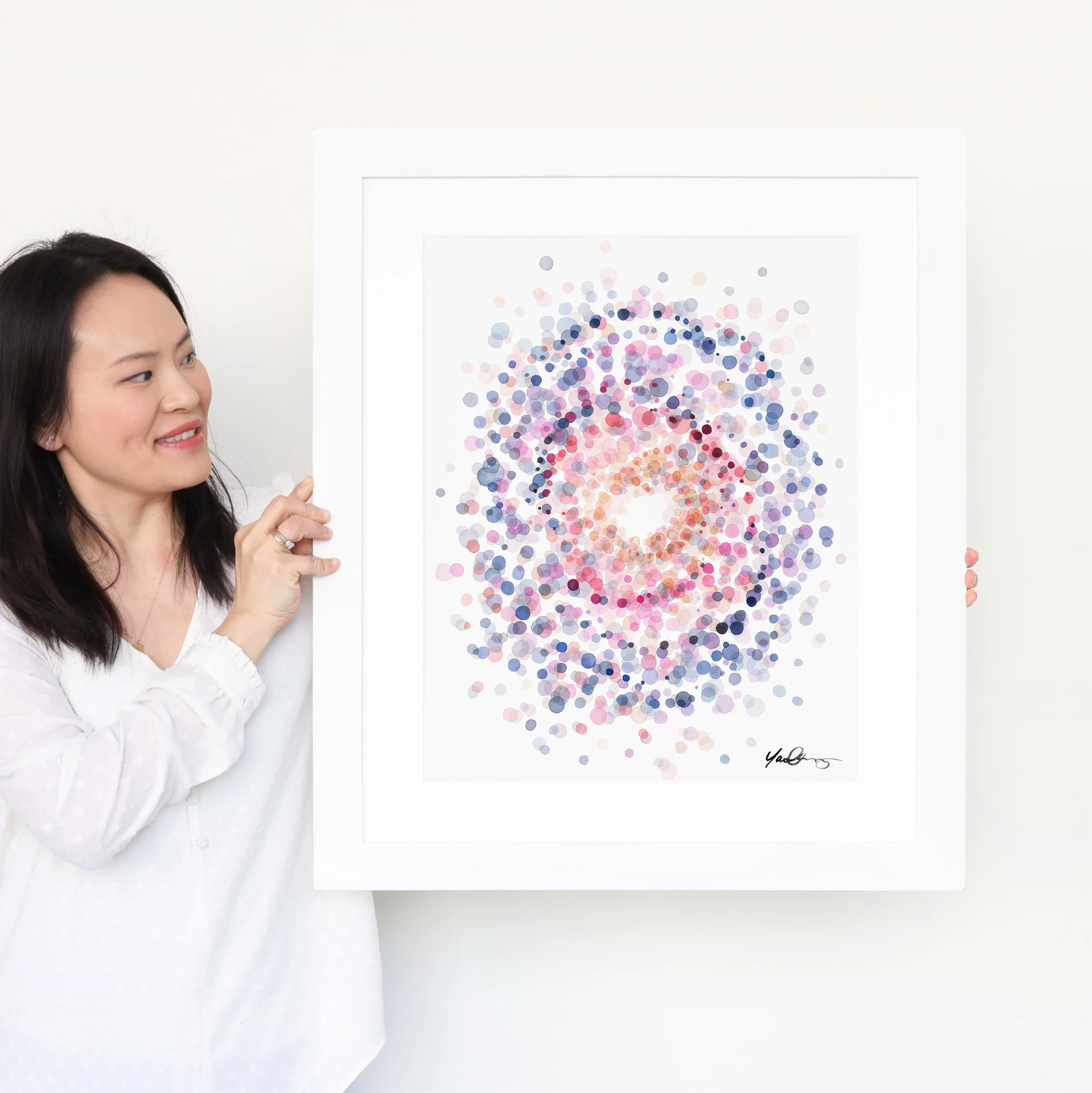 yao-cheng-swirl-in-fuchsia-radial-circle-watercolor-print-yao-framed.jpg