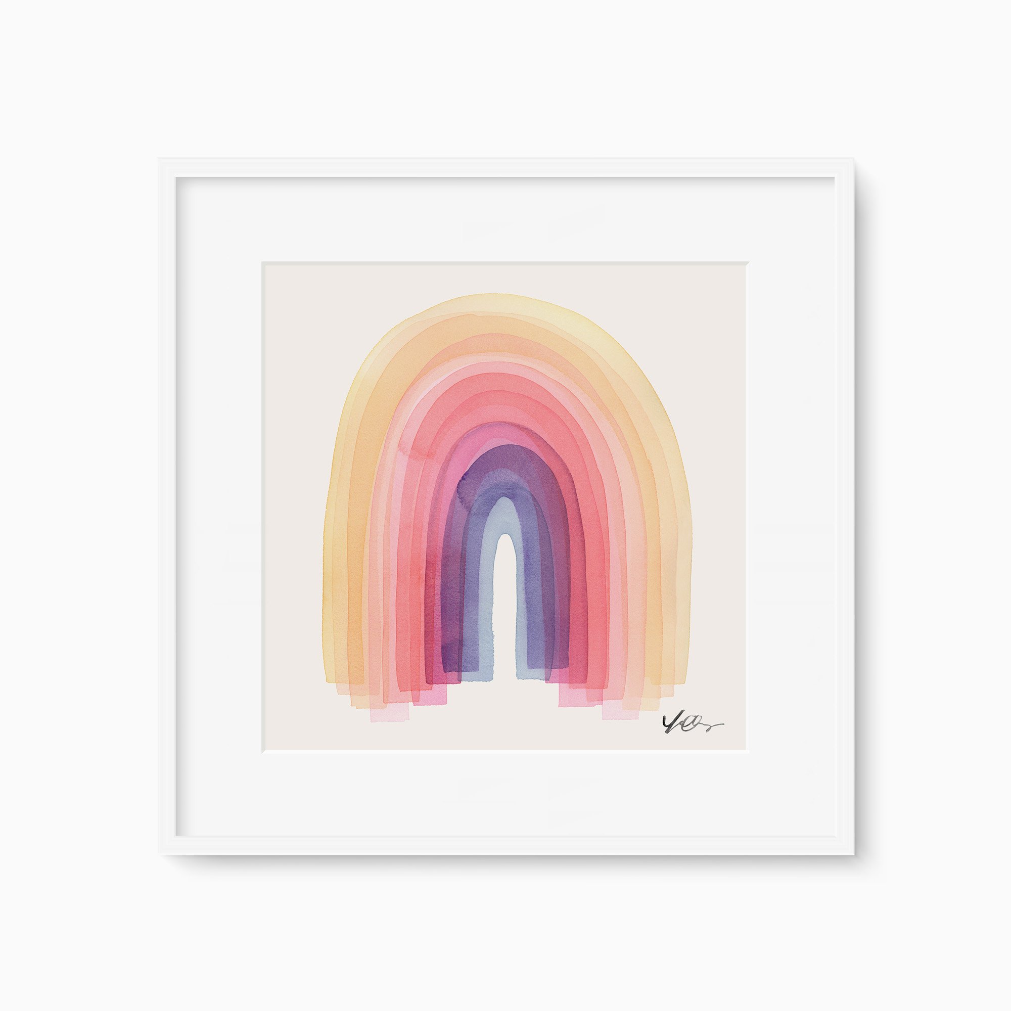 Rainbow in Peach Art Print