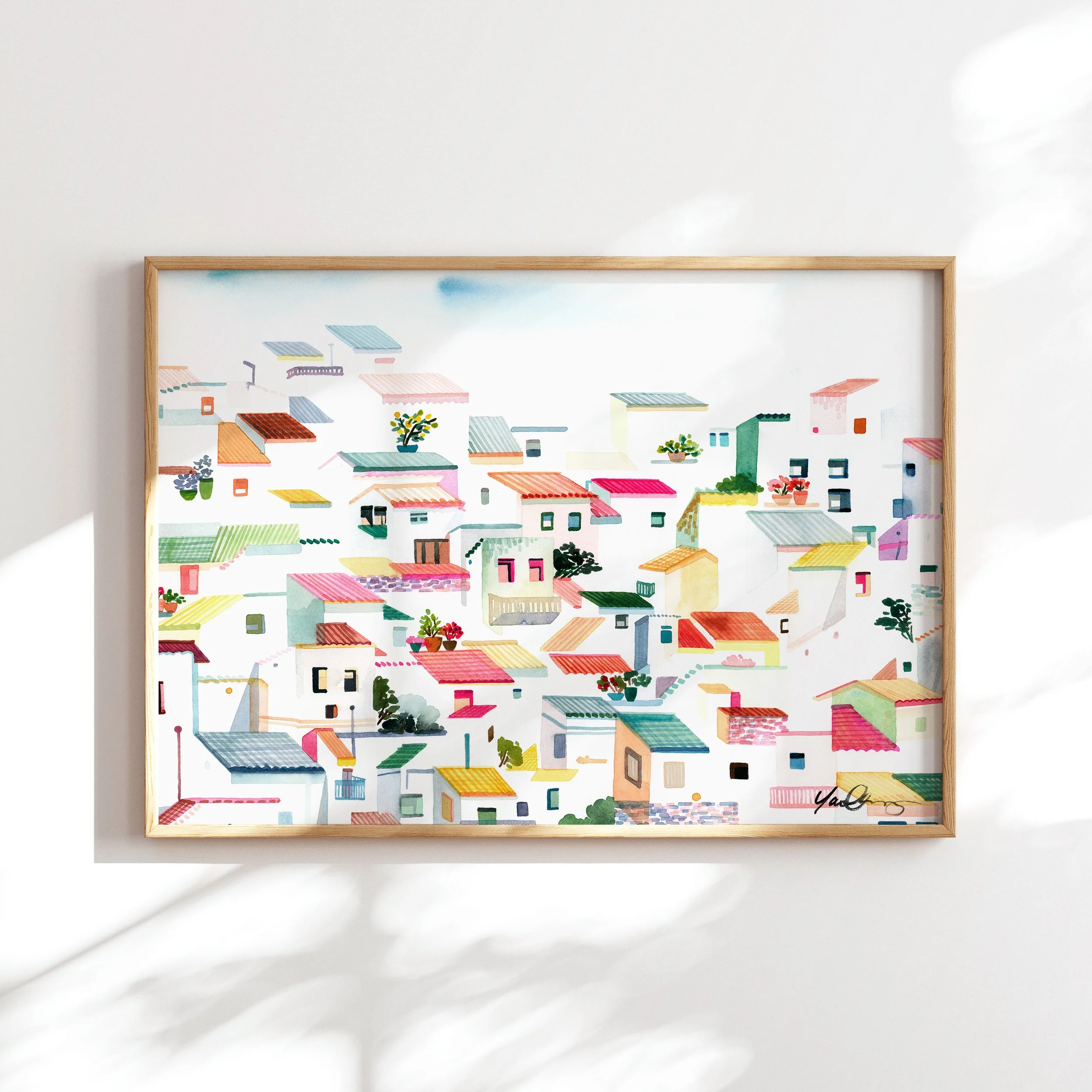 yao-cheng-casares-spain-vibrant-hillside-town-watercolor-print-summer-vibe-travel-decor-frame.jpg