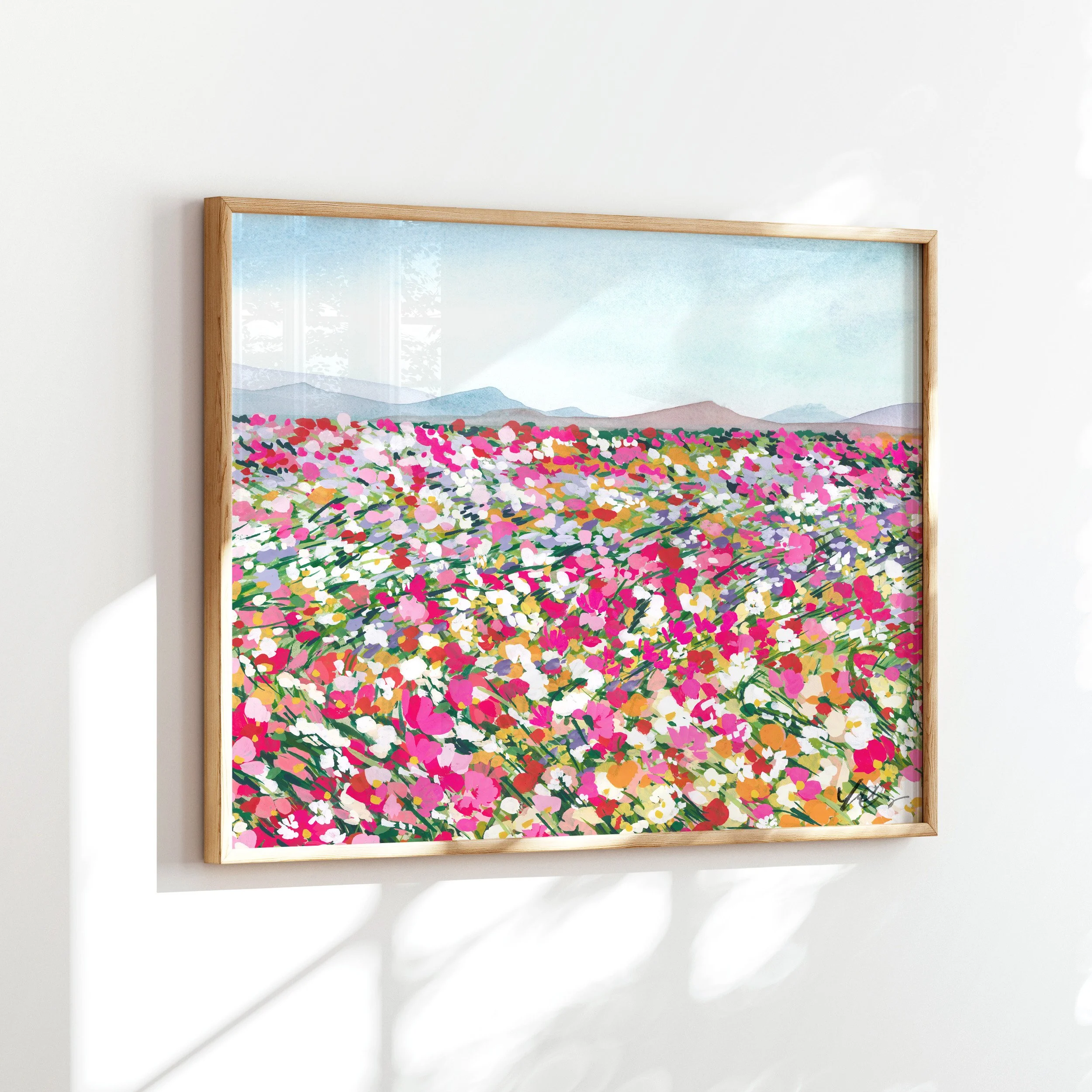 yao-cheng-meadow-wildflower-landscape-watercolor-print-large-framed-side.jpg