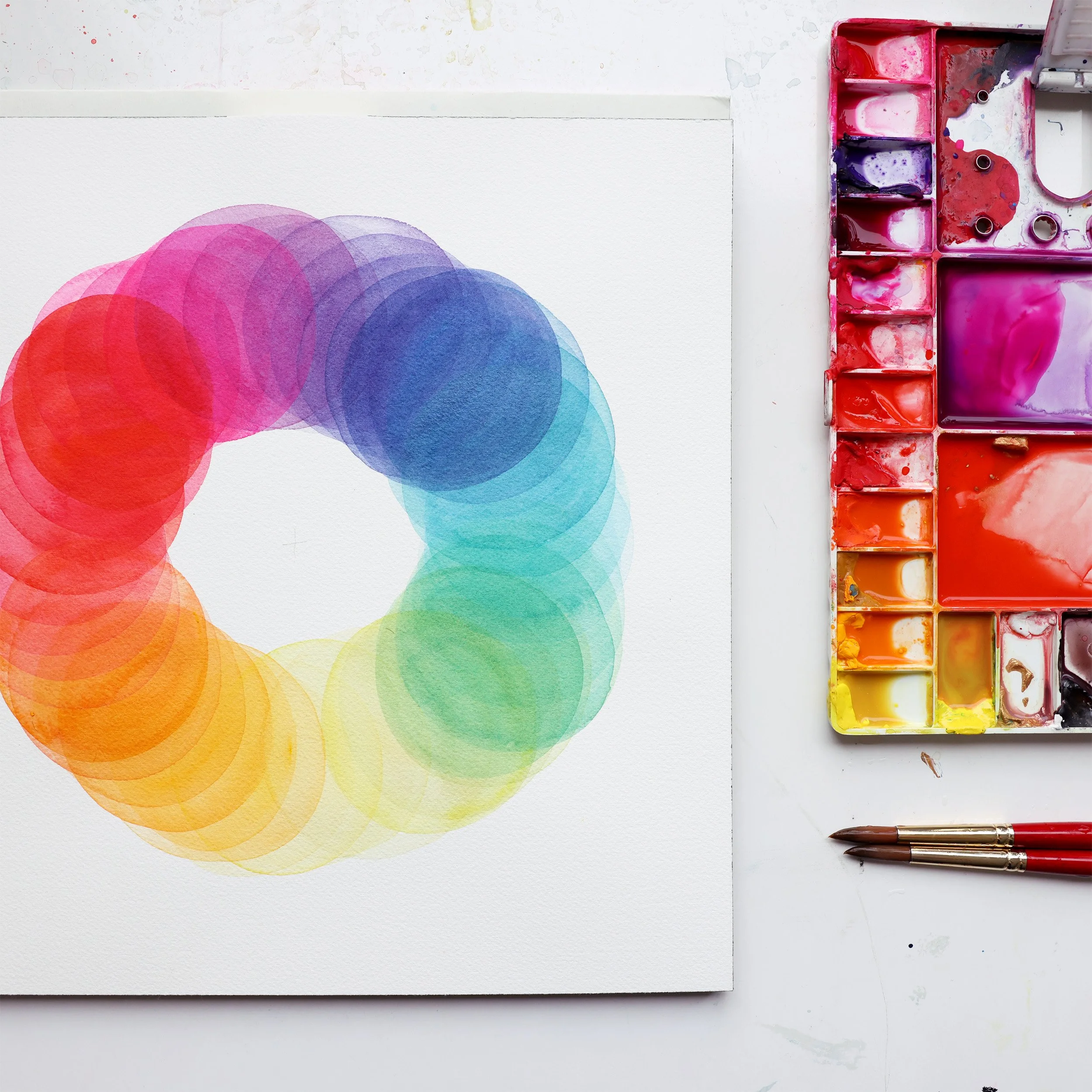 yao-cheng-rotation-in-rainbow-abstract-circle-watercolor-print-process-painting-studio.jpg