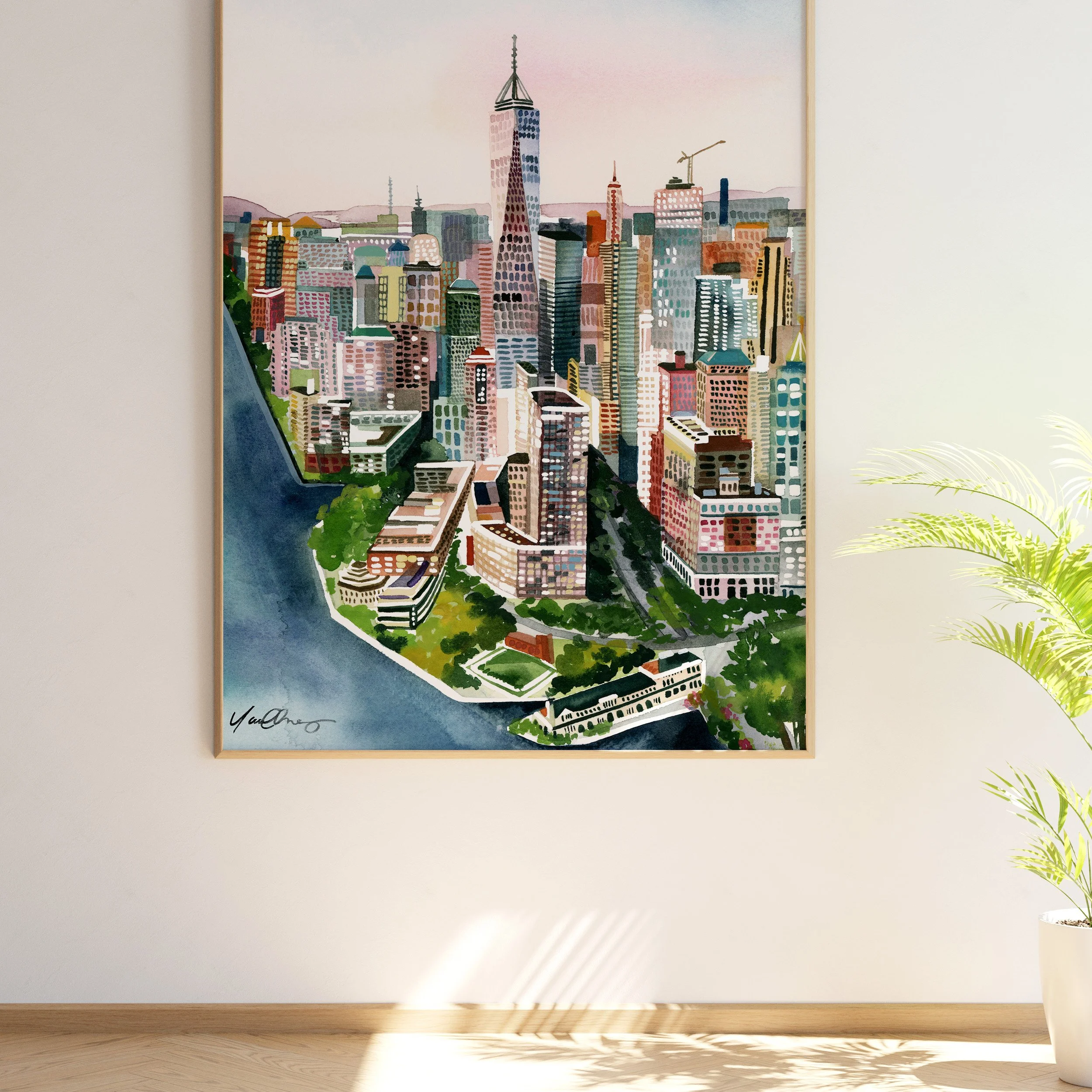 yao-cheng-nyc-freehand-architecture-vibrant-cityscape-watercolor-print-zen-meditation-wall-decor-frame.jpg
