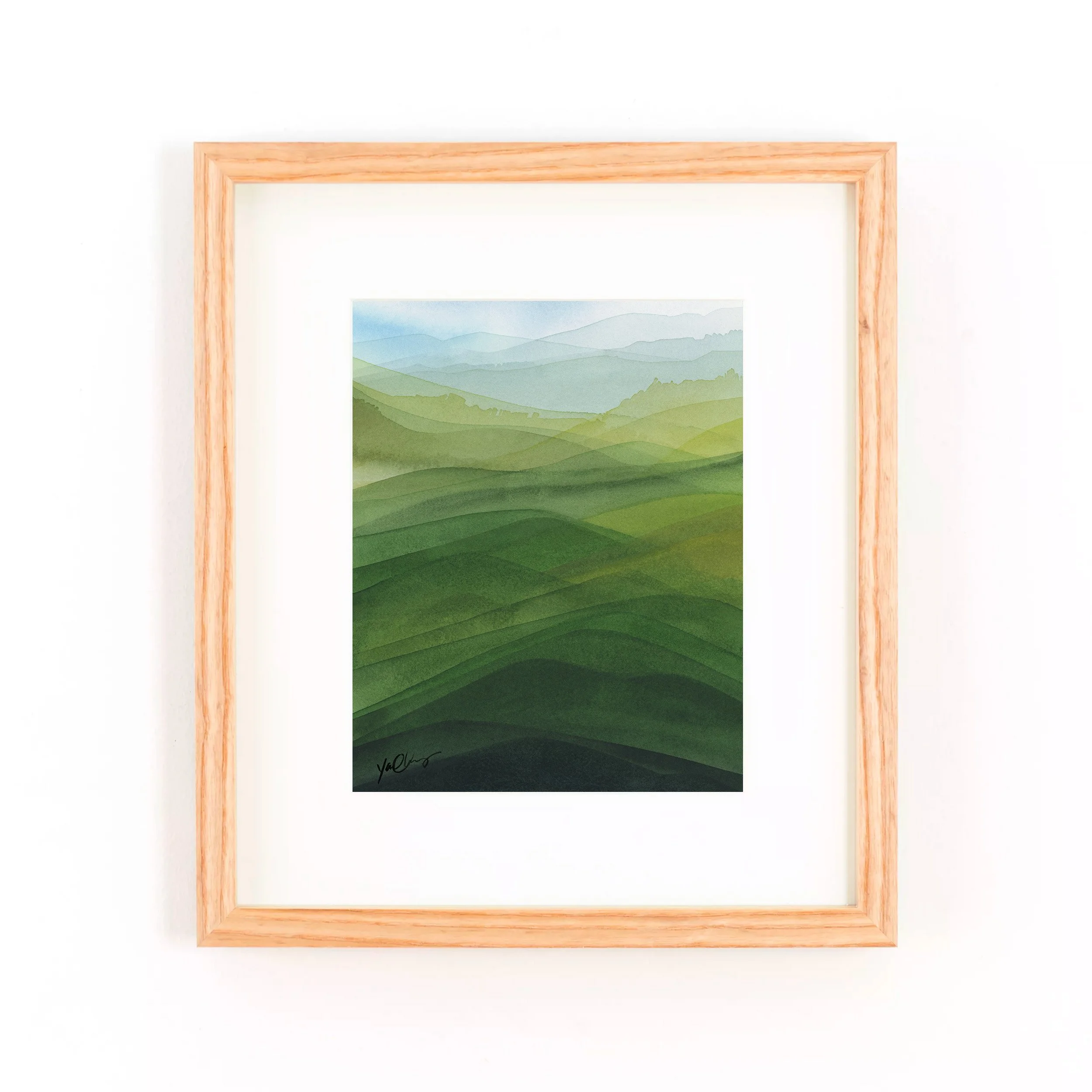 yao-cheng-rolling-hills-4-watercolor-print-light-wood-framed.jpg