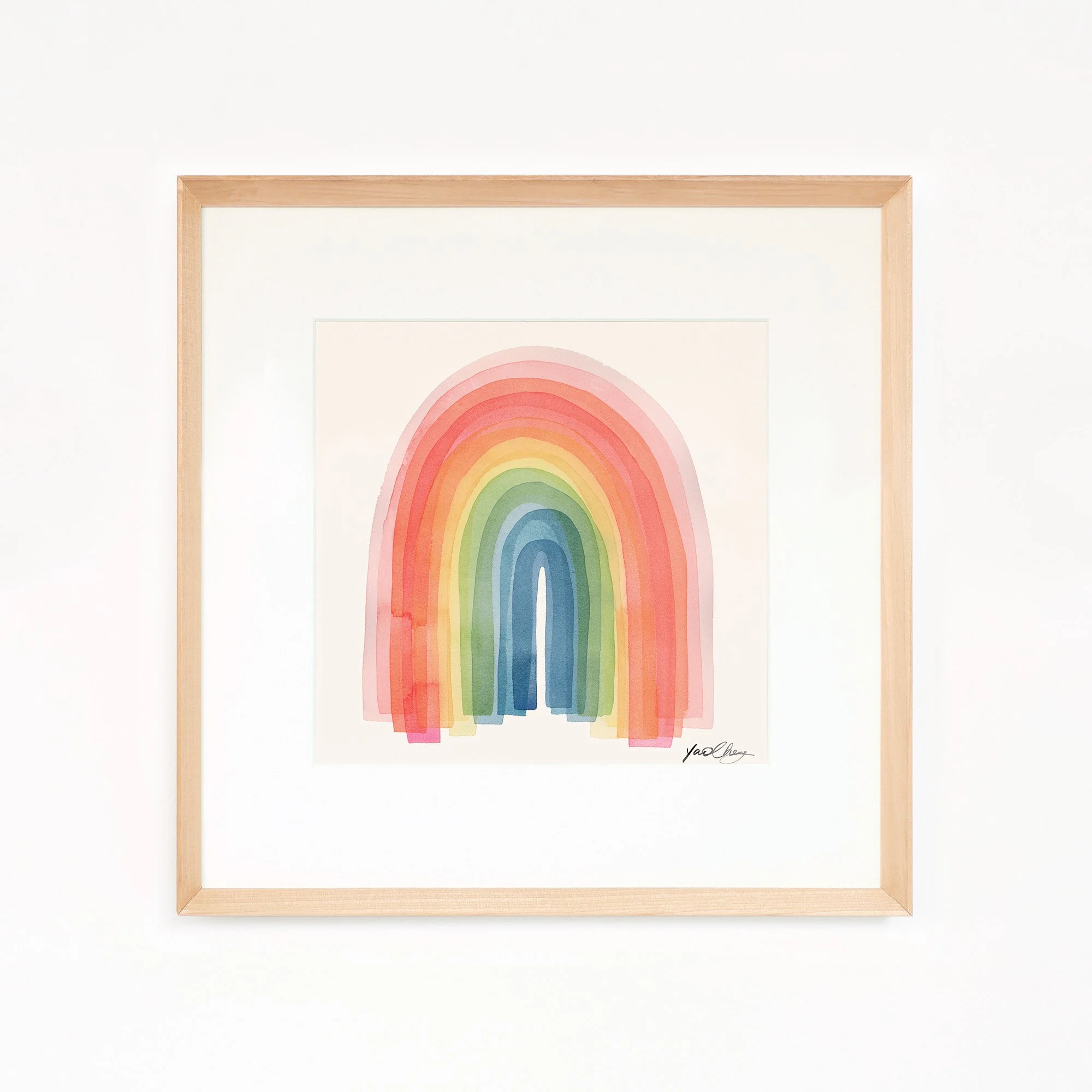 yao-cheng-rainbow-abstract-nursery-watercolor-print-light-wood-framed.jpg