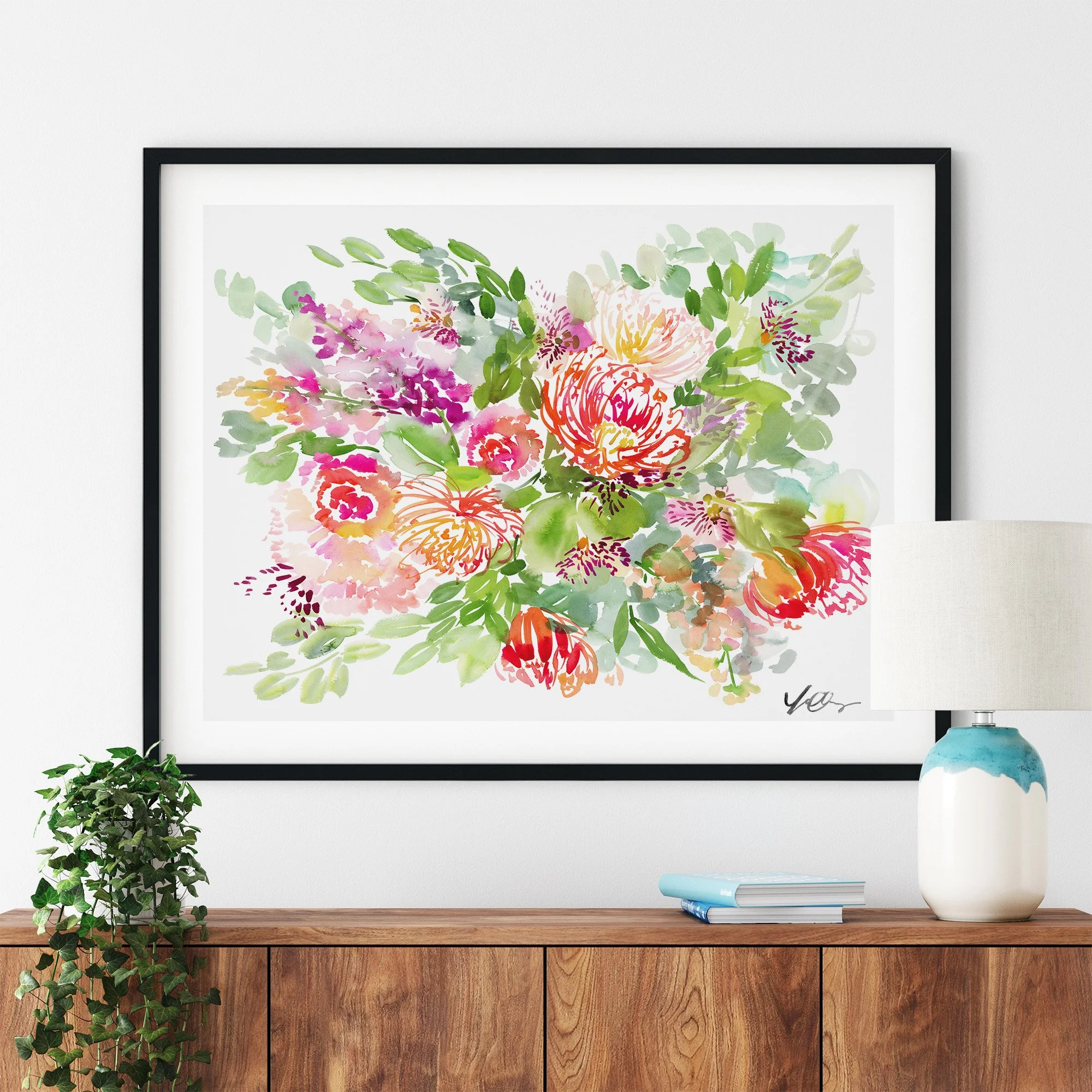 yao-cheng-proteas-dance-mixed-floral-bouquet-watercolor-art-print-lifestyle-living-room-wall-decor-framed.jpg