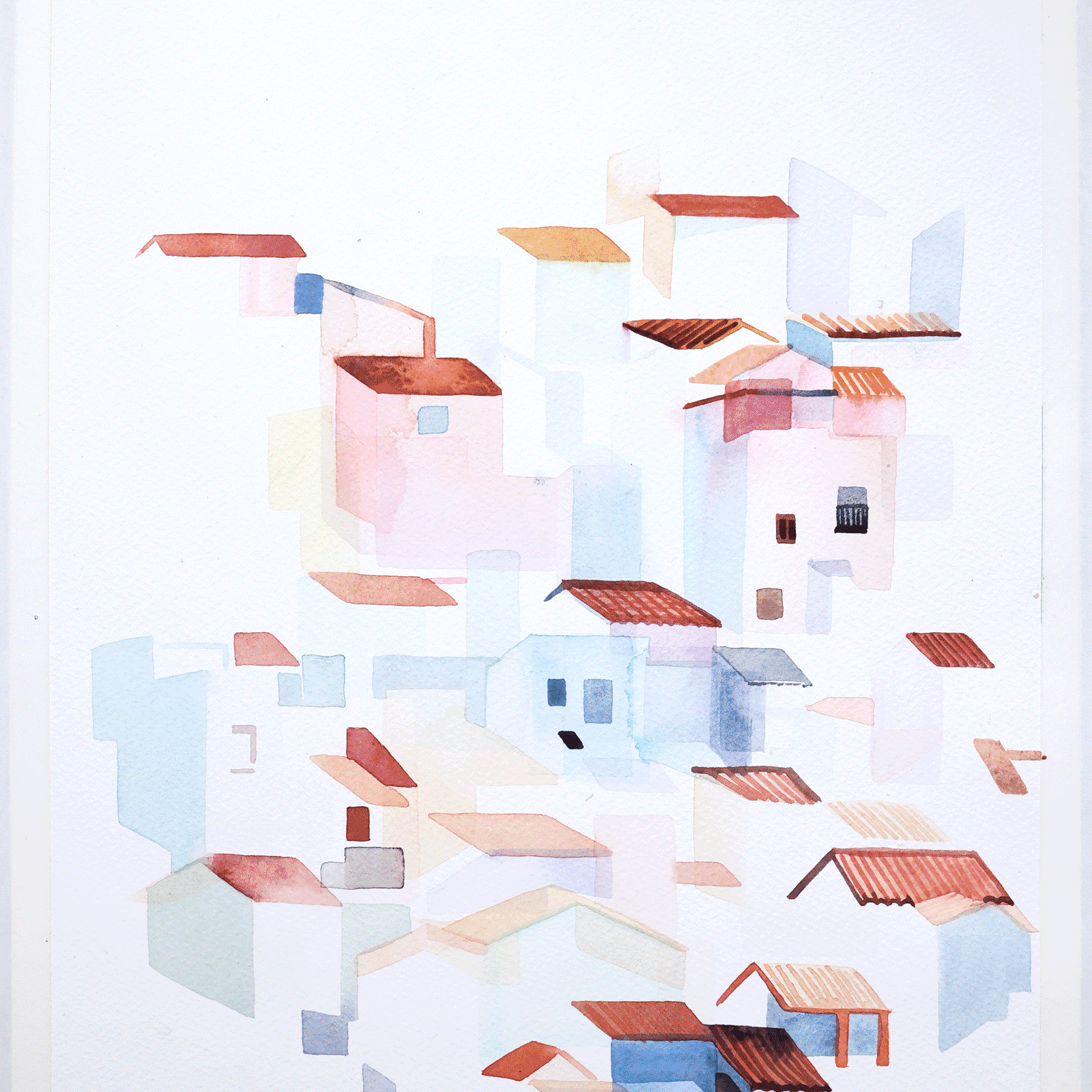 yao-cheng-casares-spain-no-1-freehand-village-architecture-watercolor-art-print-process-painting-studio.gif