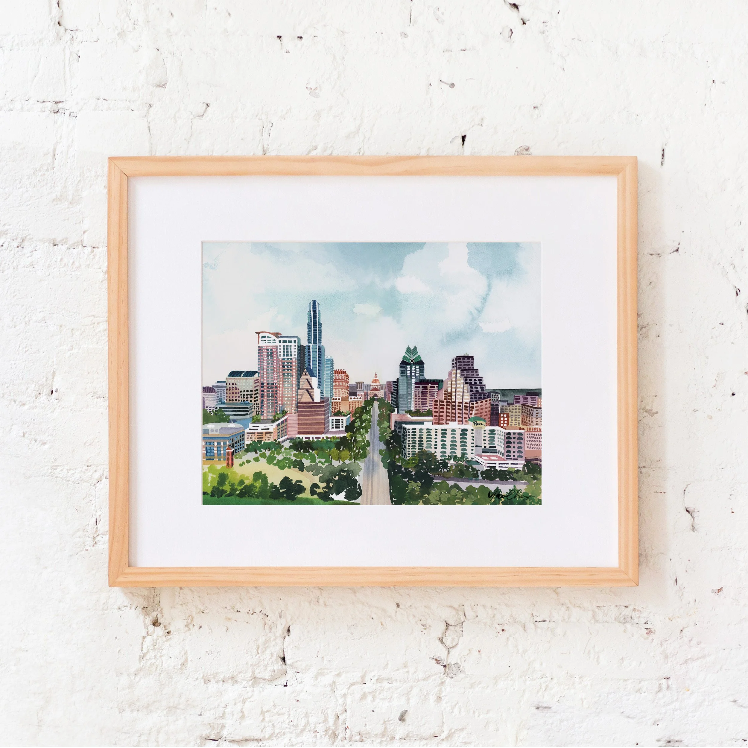 yao-cheng-austin-texas-watercolor-print-light-wood-framed.jpg