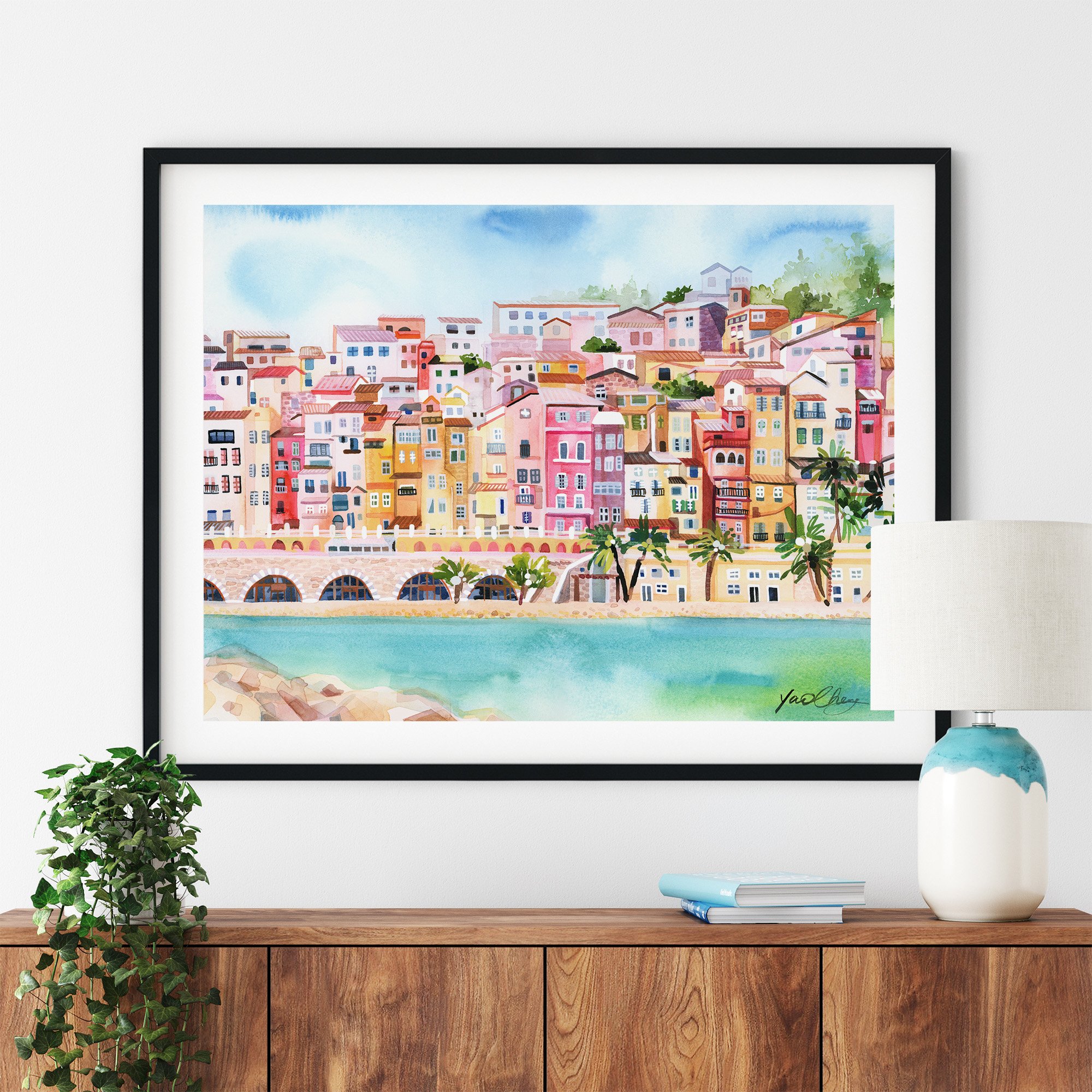 yao-cheng-menton-french-riviera-coastal-painting-print-modern-living-room-wall-frame.jpg