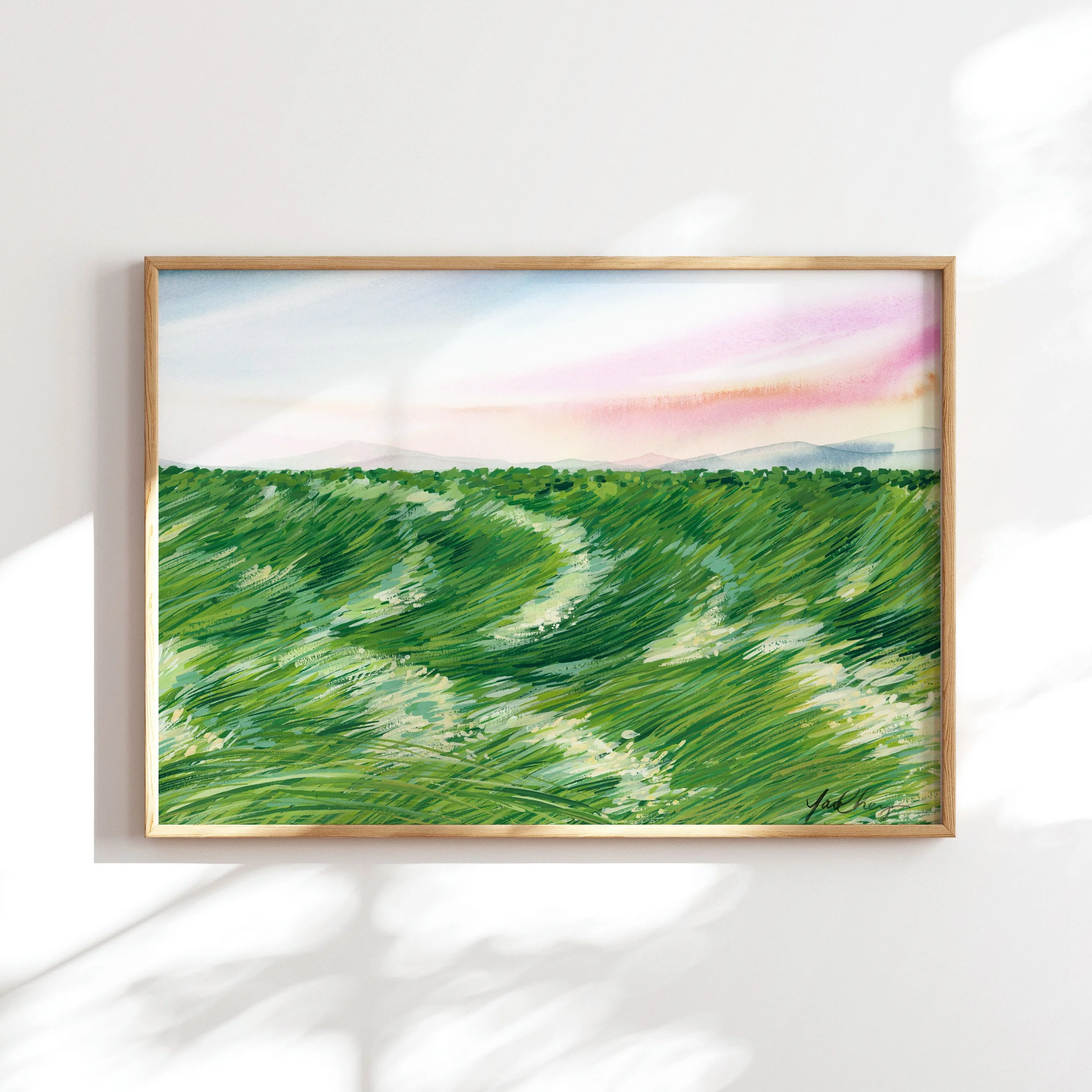 yao-cheng-swaying-grass-landscape-watercolor-print-horizontal-framed.jpg