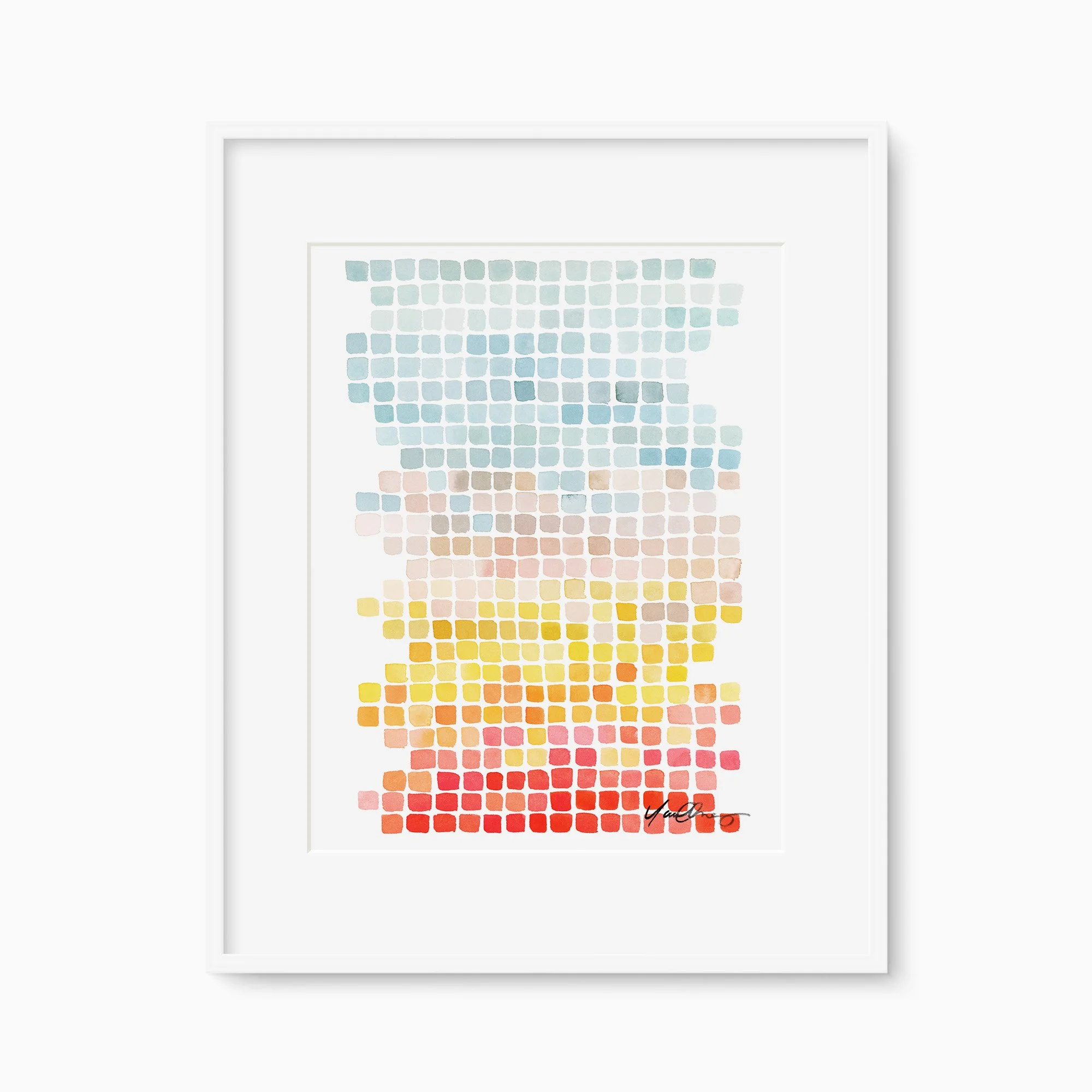 Color Shift in Teal Art Print