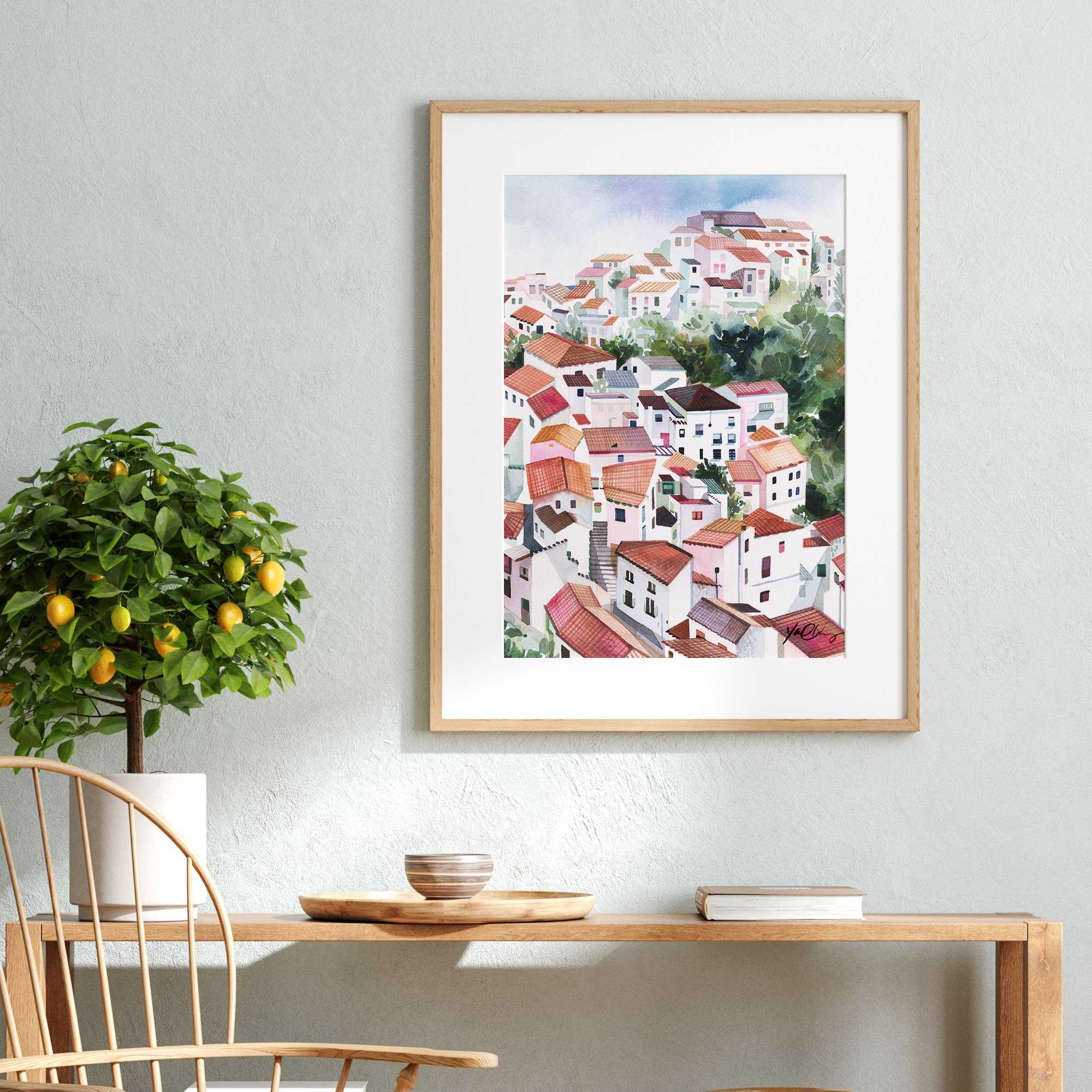 yao-cheng-andalusia-spain-freehand-village-houses-watercolor-print-mediterranean-wall-decor-frame.jpg