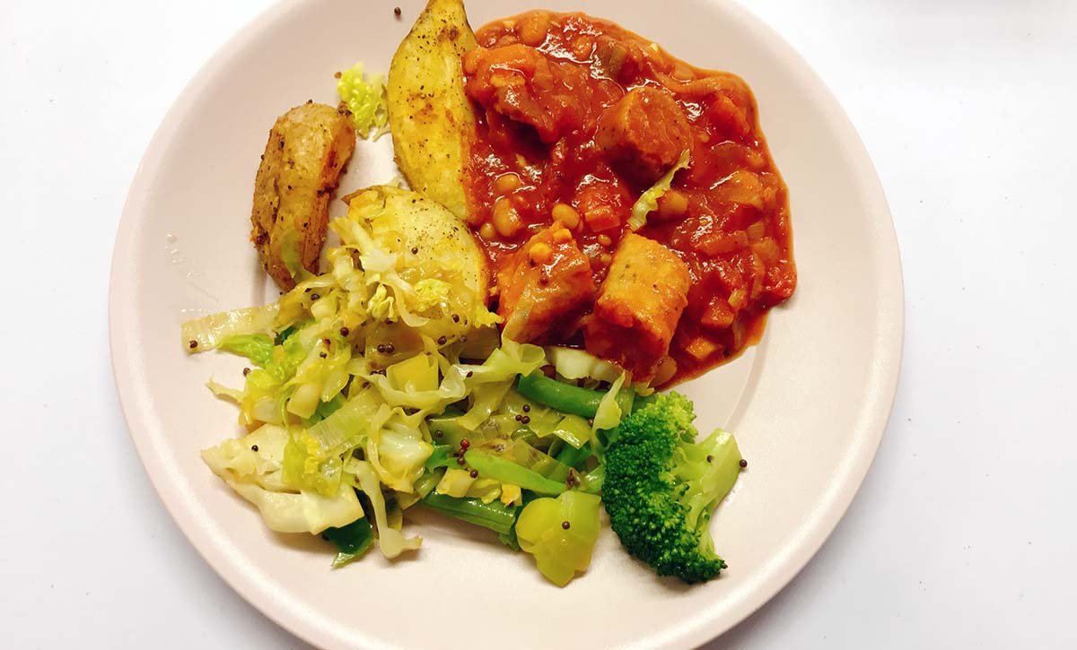 Vegan Sausage and Bean Stew