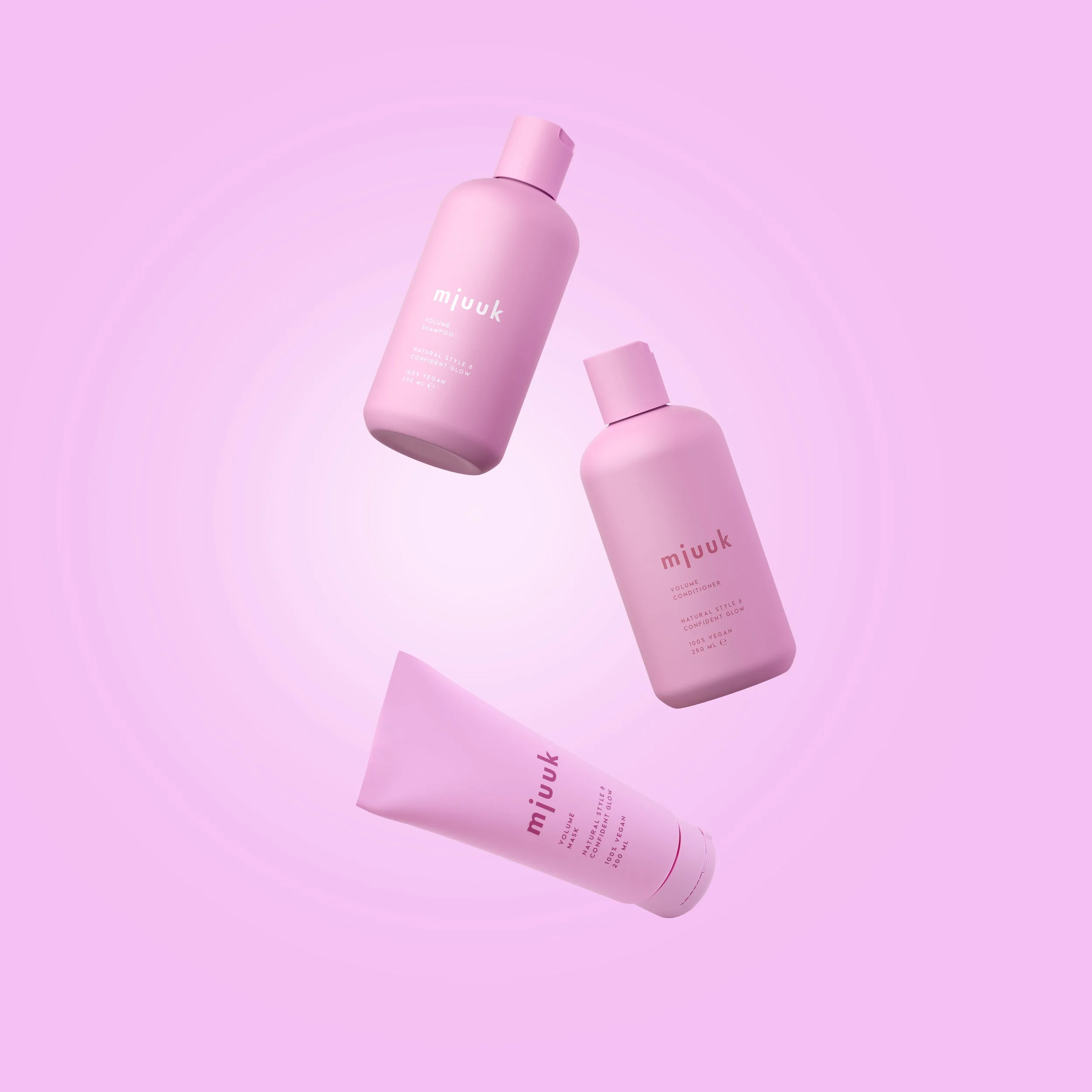 Mjuuk Volume Shampoo, Conditioner and Mask