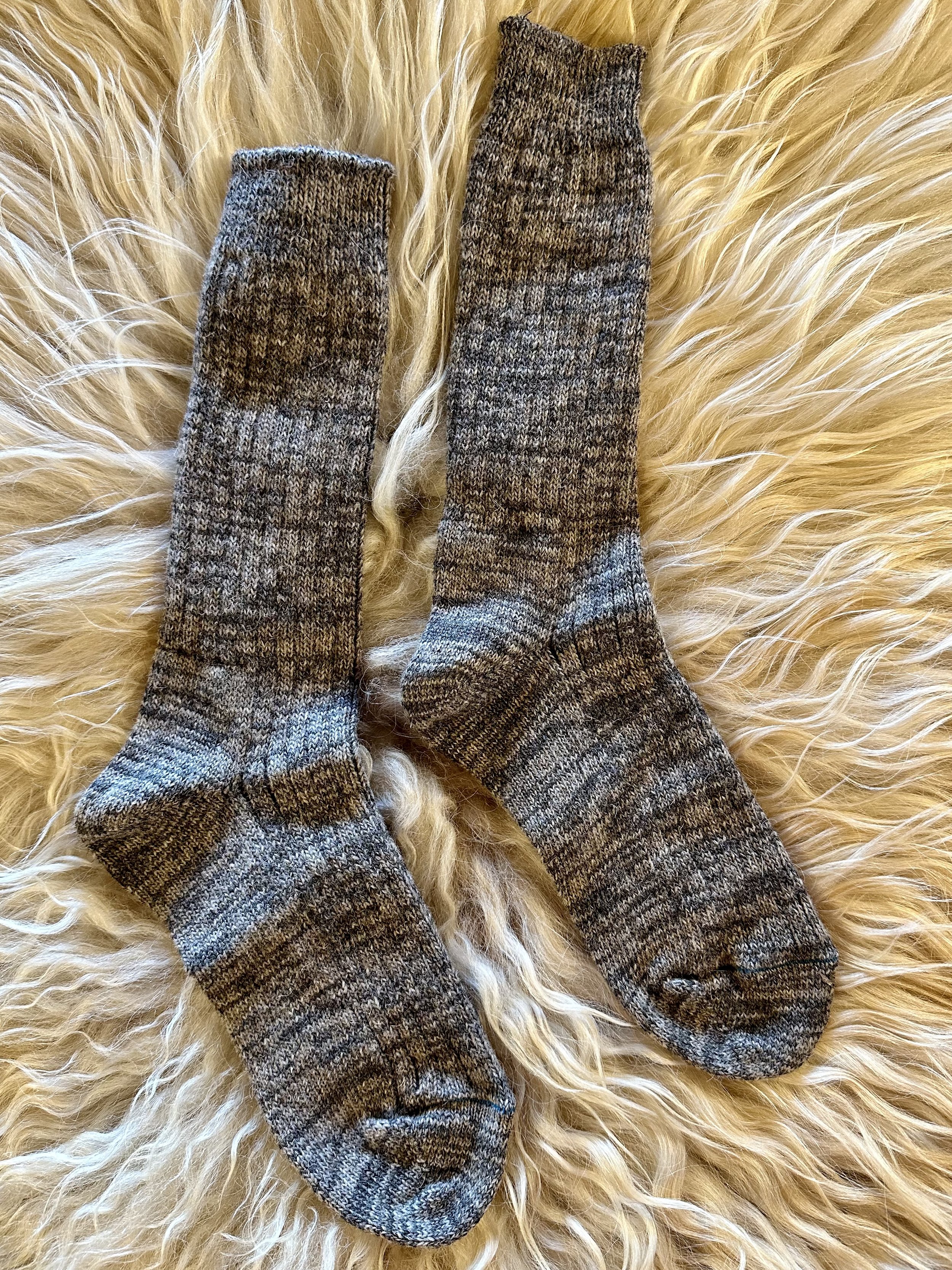 Heathered Charcoal Alpaca Wrapped Wool Socks