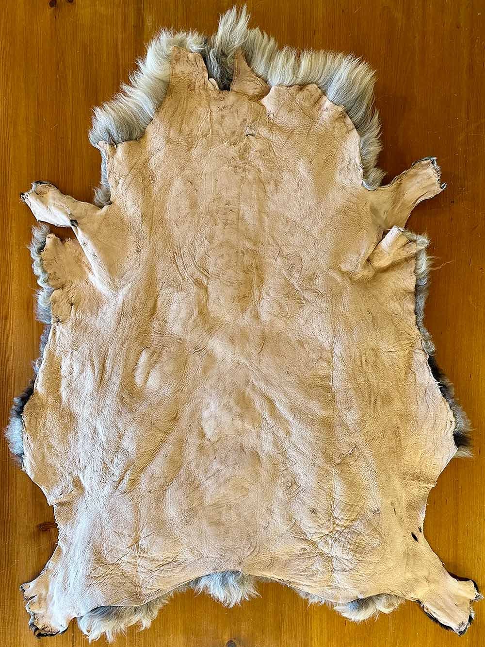 Hide Side of Multi-Textured, Hearty Scottish Black Face Sheepskin Rug