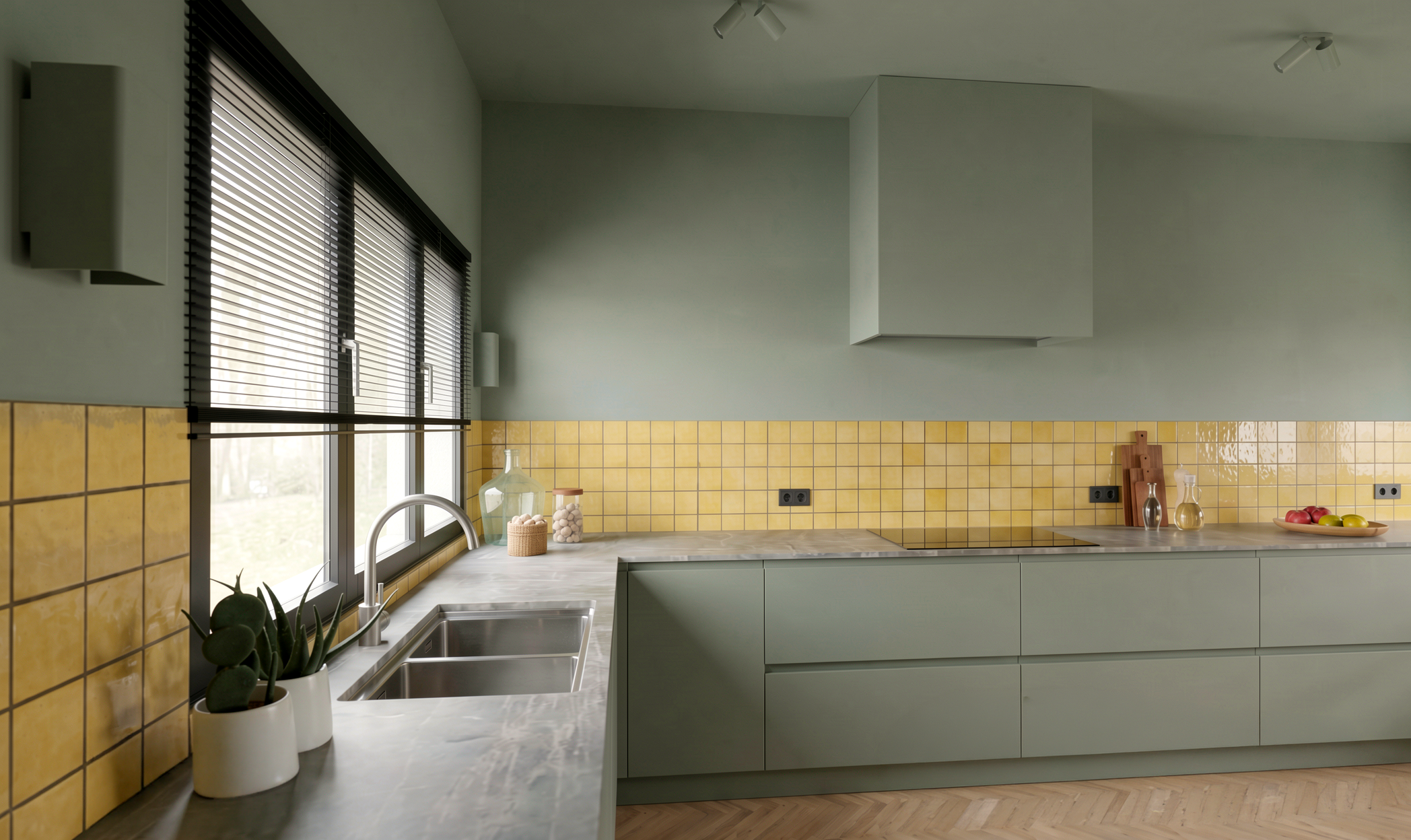 moderne groene keuken Brugge