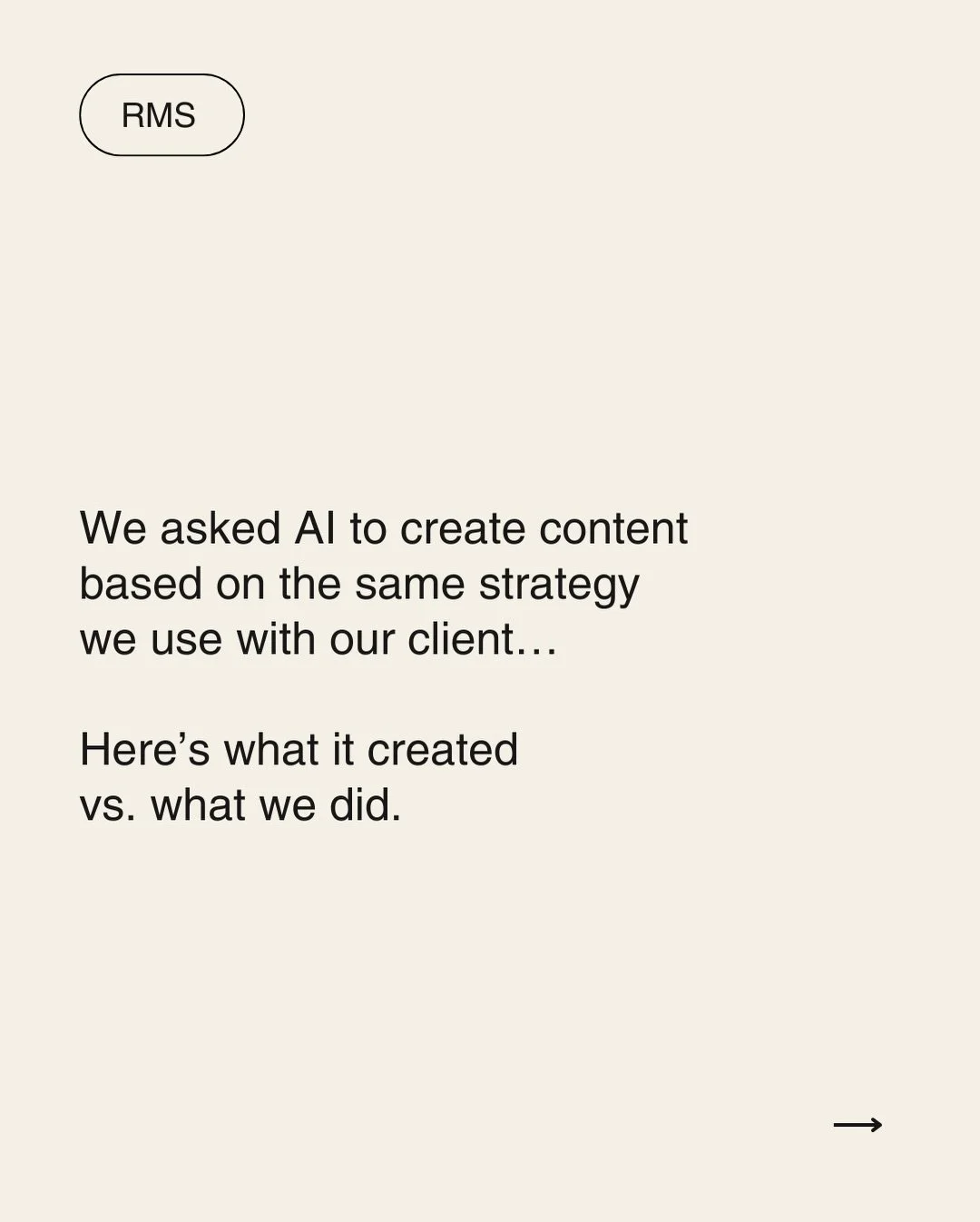 We gave the same content strategy to AI&hellip;  And this is the difference. 

AI is good at creating cookie cutter content. 

Creating content that&rsquo;s in alignment with a strategy isn&rsquo;t just about collecting information on the brand and t