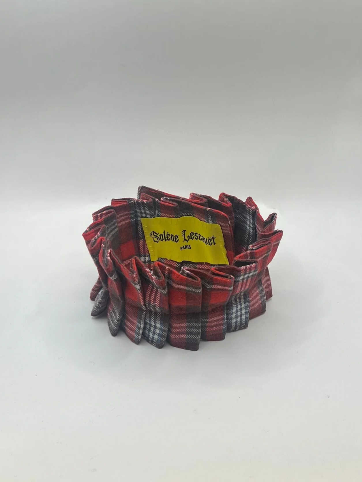 Choker collerette tartan rouge