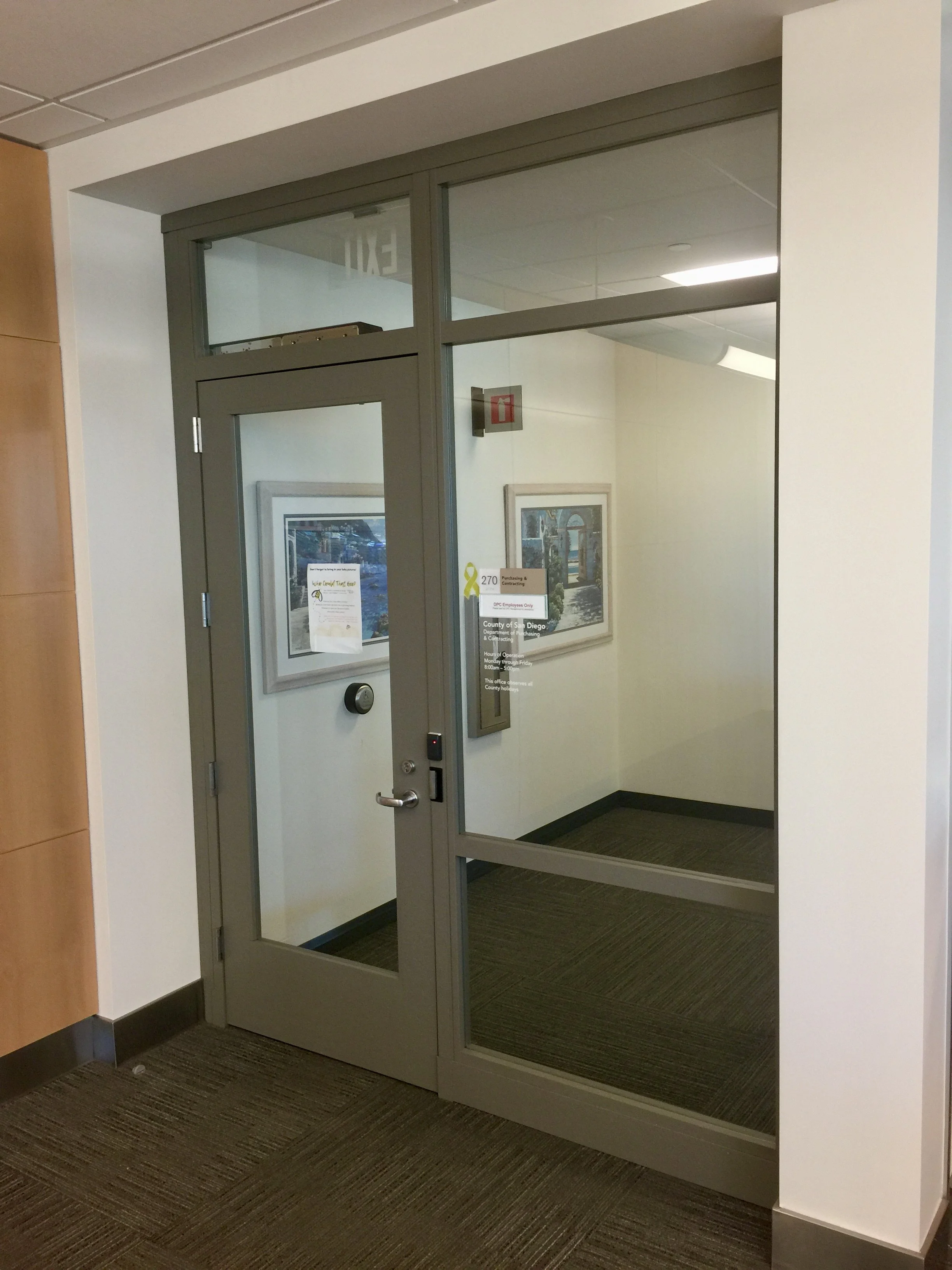 Bulletproof door for office corridors