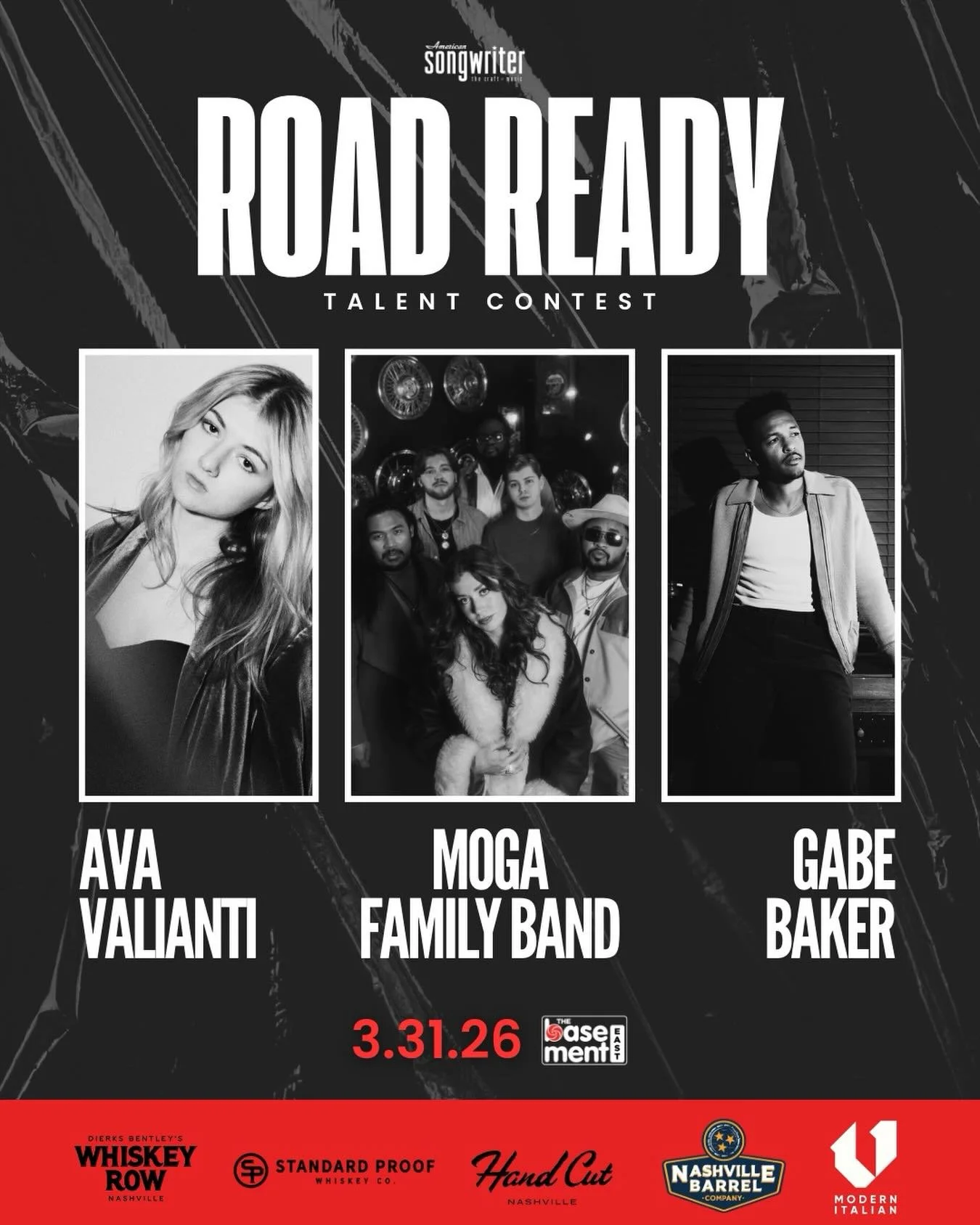 This year&rsquo;s Road Ready contest hosted by @americansongwriter  is March 31st and one you won&rsquo;t want to miss! 🎸🎤🎶 There will be some great artists from all over the US featured&mdash;mark your calendars 📆 @bourbonplus