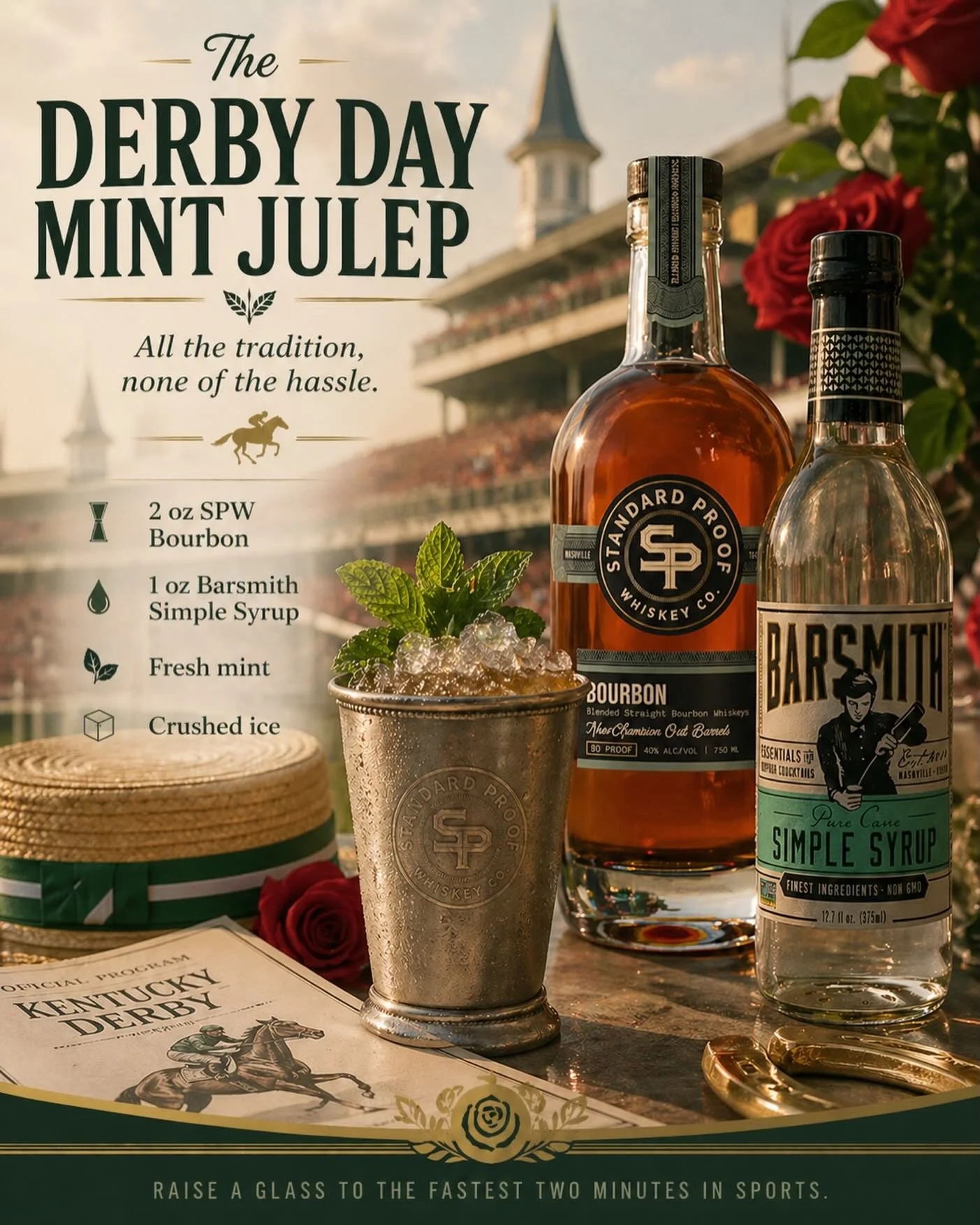 Big hats. Fast horses. Better cocktails. 👒🏇🥃

#StandardProof + #Barsmith are all about bringing the flavor to #DerbyDay&mdash;because celebrating should be just as fun as the race itself.

Get race ready with this simple, crowd-pleasing sip 🥃🌹🌿