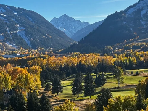Maroon Bells in fall color from Red Butte, Aspen Intel Late October 2024