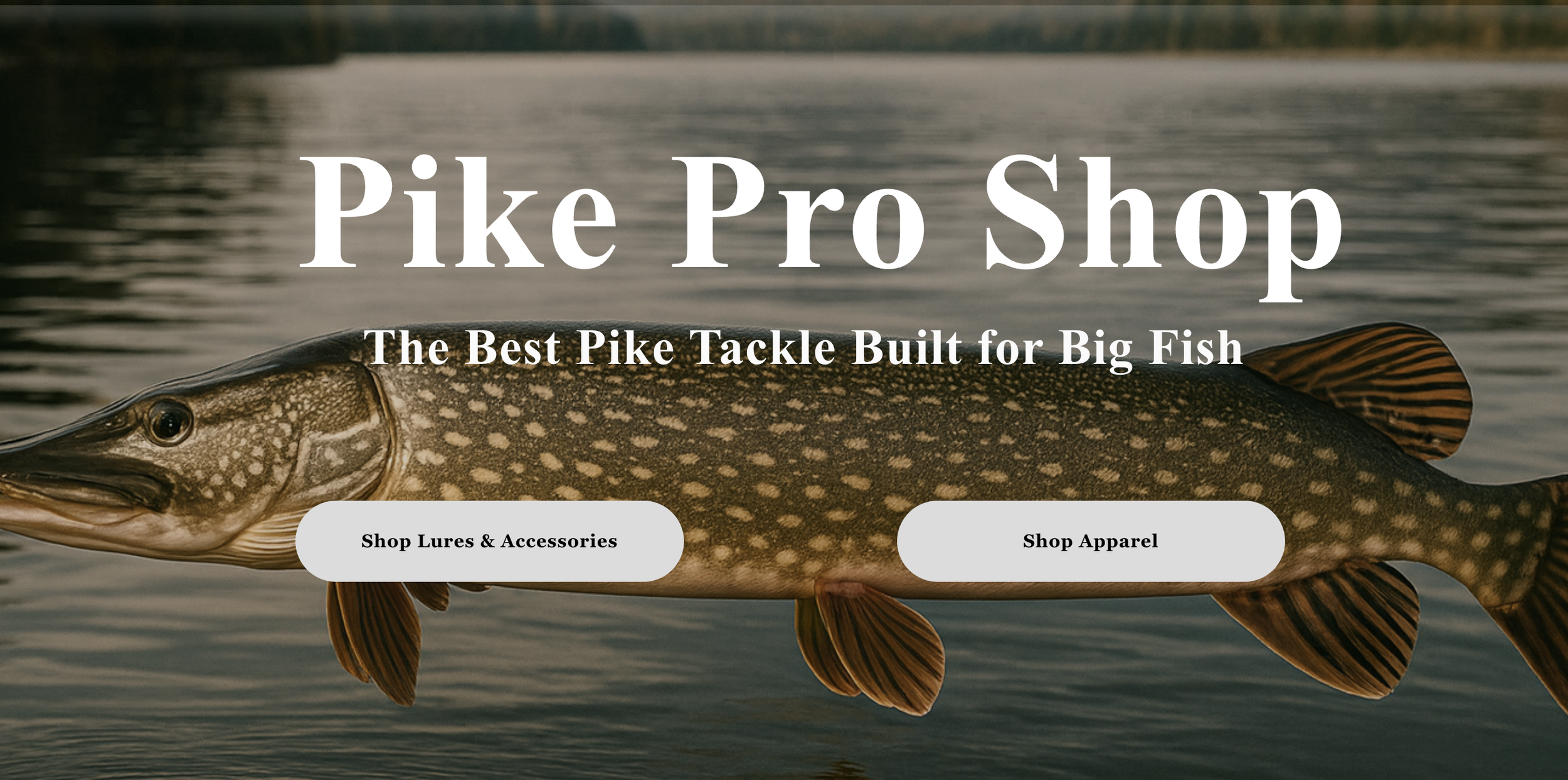 Gray baseball cap with a black patch featuring a fish, placed on a wooden dock near boats on a lake.