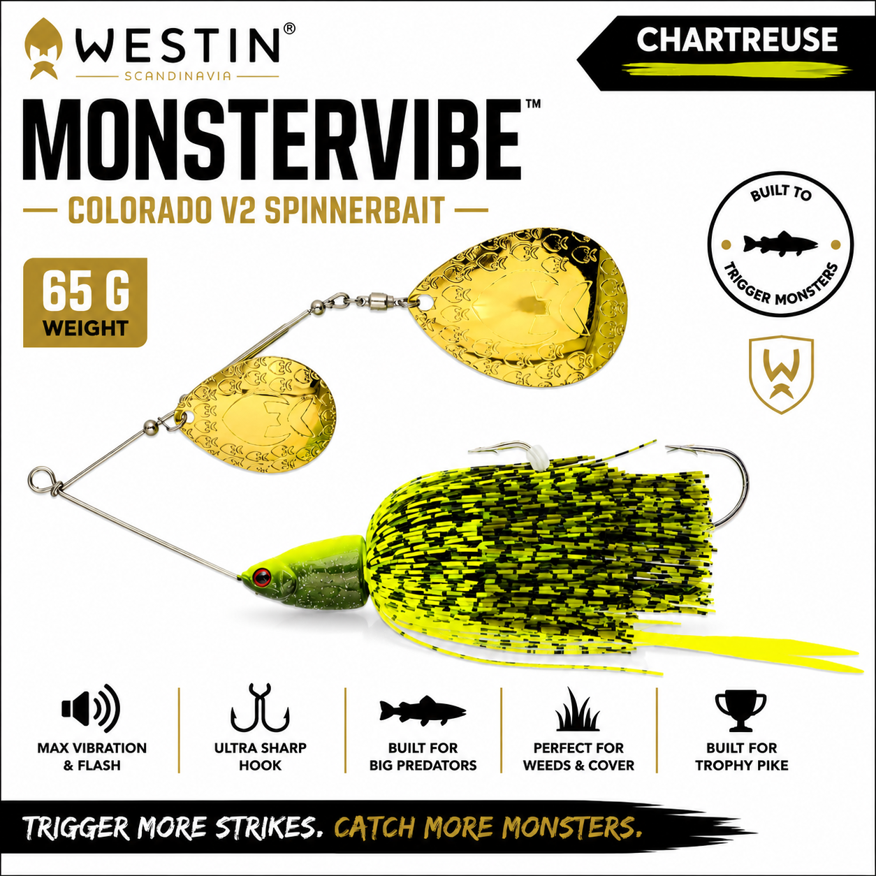 Westin MonsterVibe Colorado V2 2 1/4oz Spinnerbait