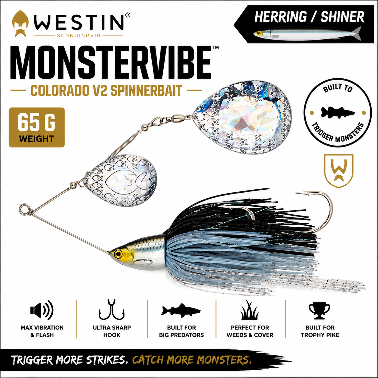 Westin MonsterVibe Colorado V2 2 1/4oz Spinnerbait
