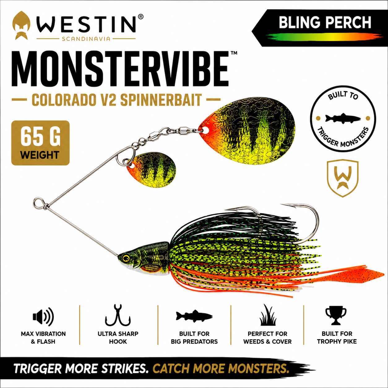 Westin MonsterVibe Colorado V2 2 1/4oz Spinnerbait