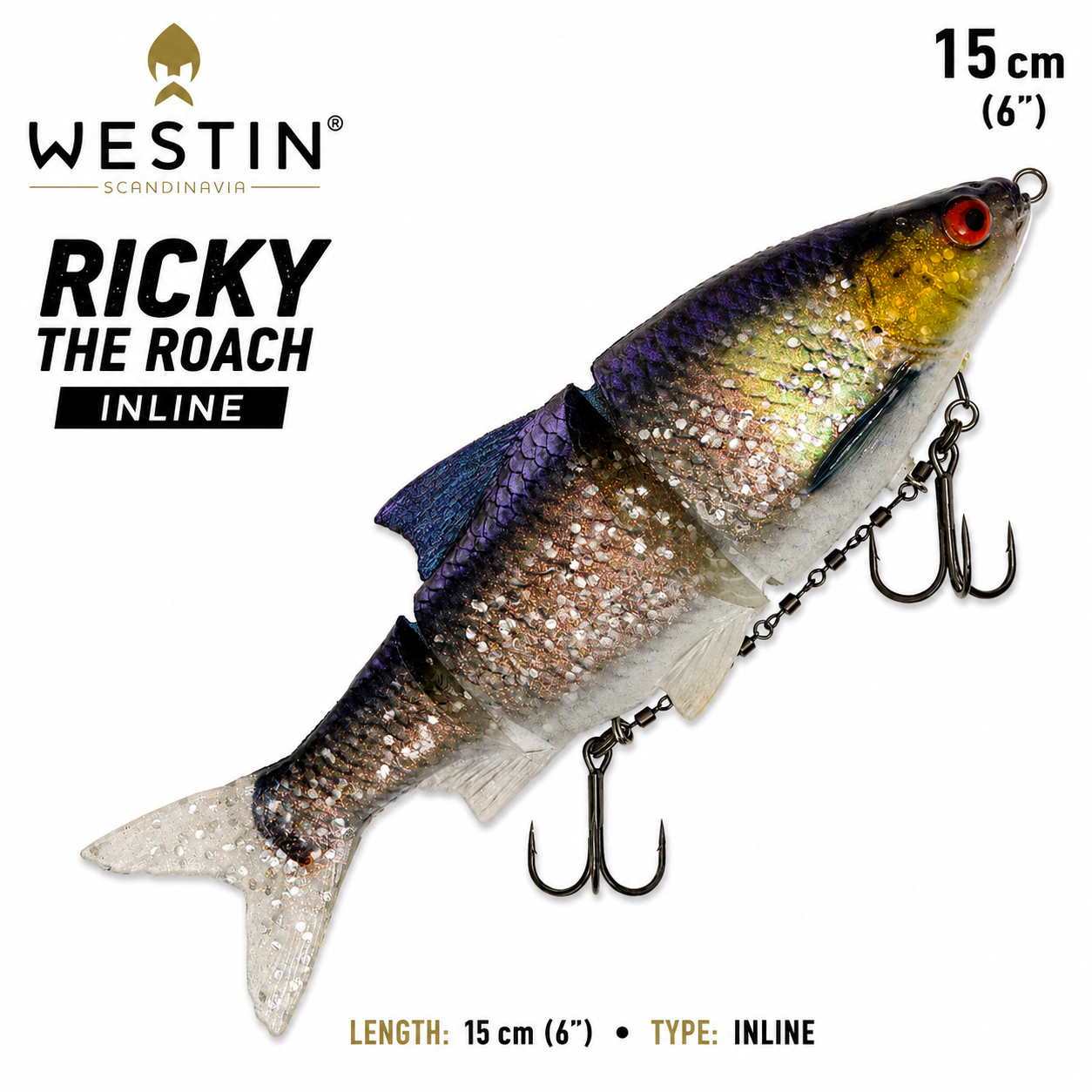 Westin Ricky The Roach Inline Swimbait 15 cm (5.9")