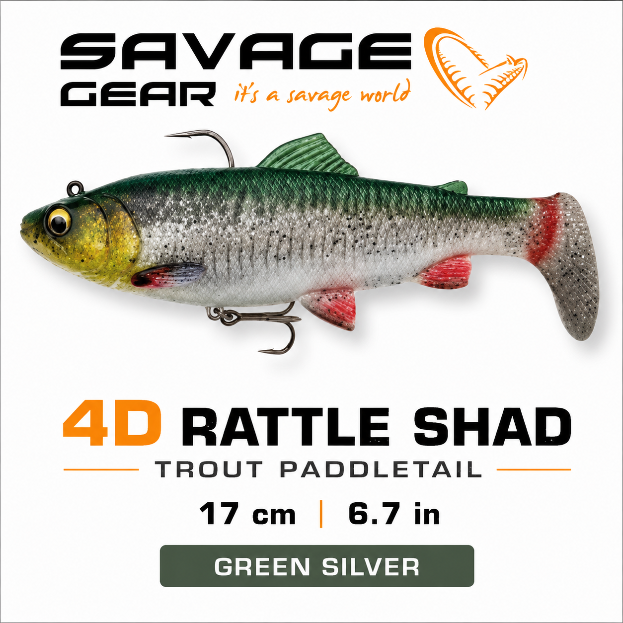 Savage Gear 4D Rattle Shad Trout Paddletail