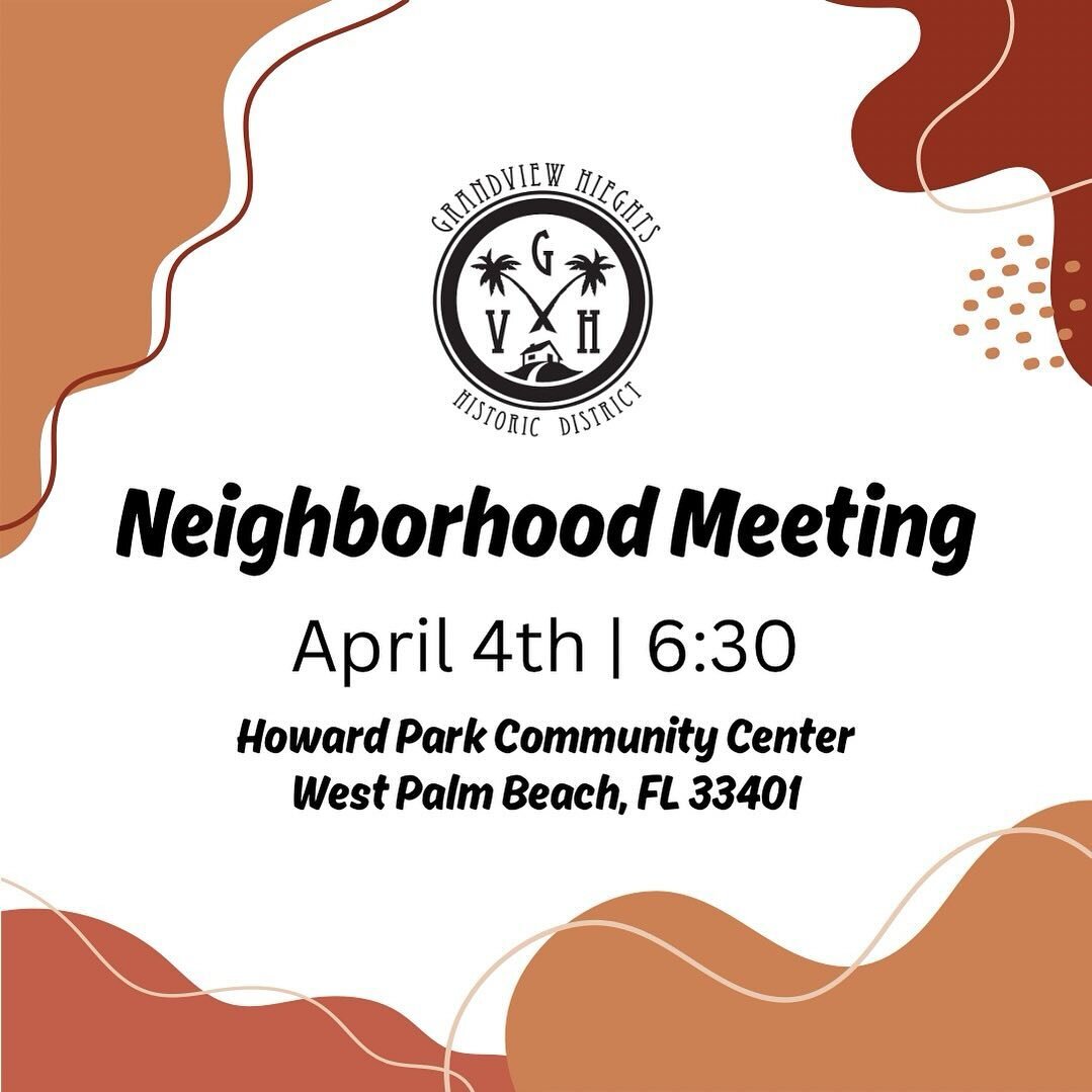 👋🏼 Hello Neighbors 👋🏼 see you tonight for our first annual Neighborhood meeting of 2024! Meet us at the Howard Park community center at 6:30 and learn about events we have coming up this year, how to be involved, and meet some of your neighbors! 