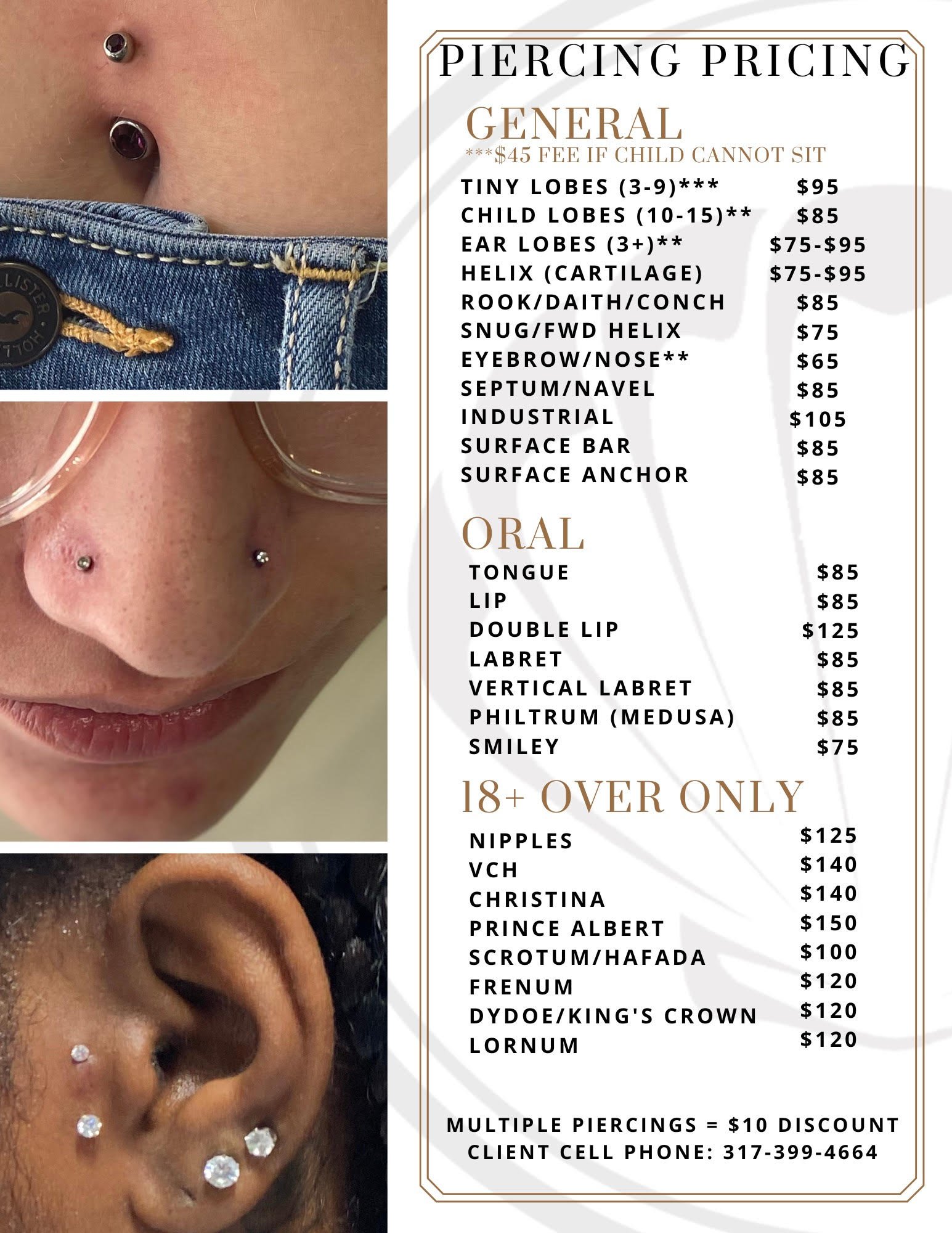 American Tattoo Society Piercing Prices INDIANA TATTOO COMPANY