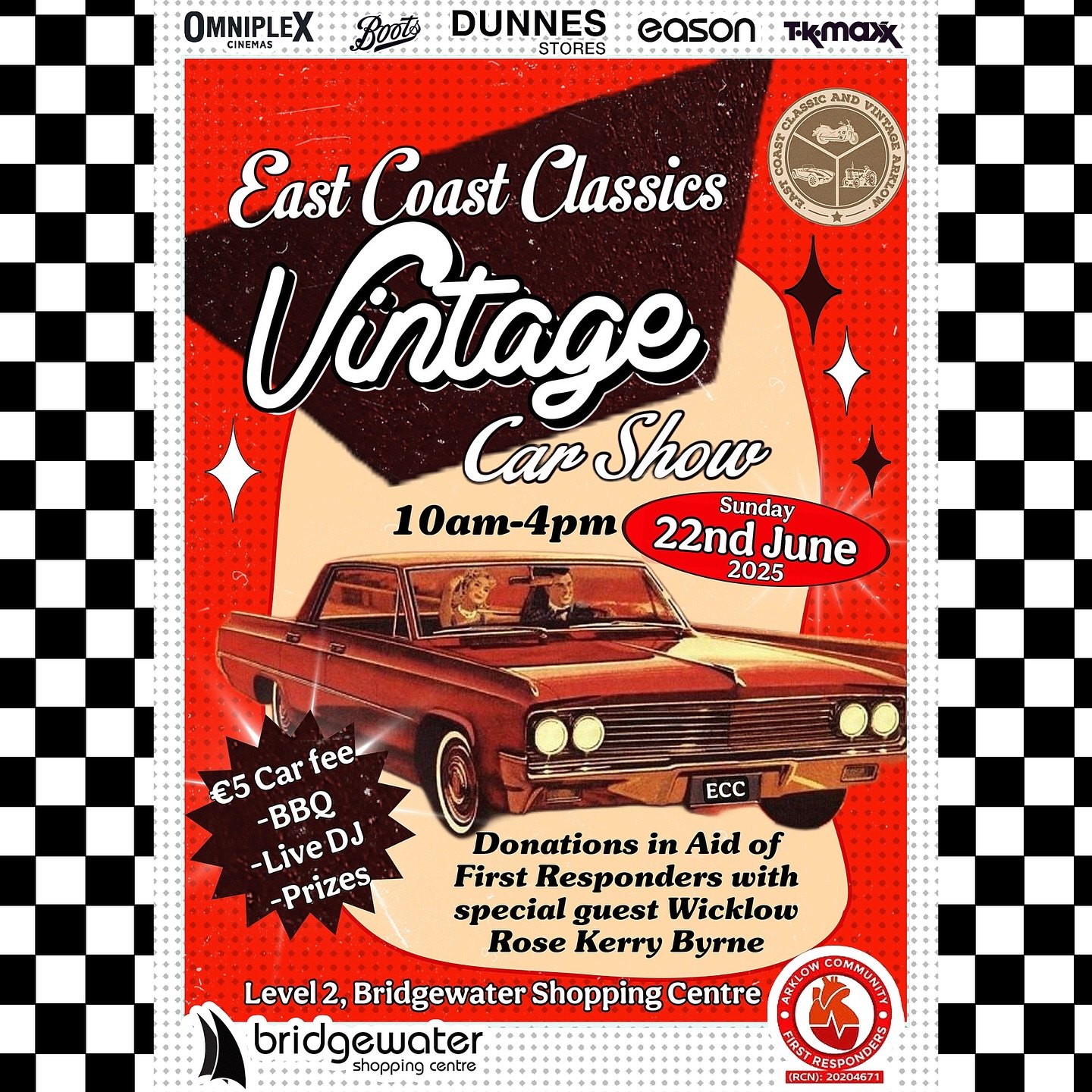 THIS SUNDAY! from 10am-4pm Bridgewater is holding our SIXTH ANNUAL Vintage Car Show in collaboration with East Coast Classics! There will be fun, food, prizes  and a whole lot of Cars! Hope to see you all there!! 🚗🚘🏁 #arklow #bridgwater #vintageca