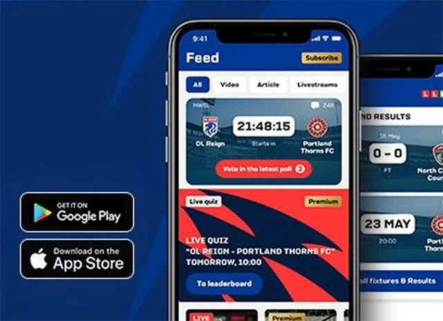 OL Reign app on IOS and Android