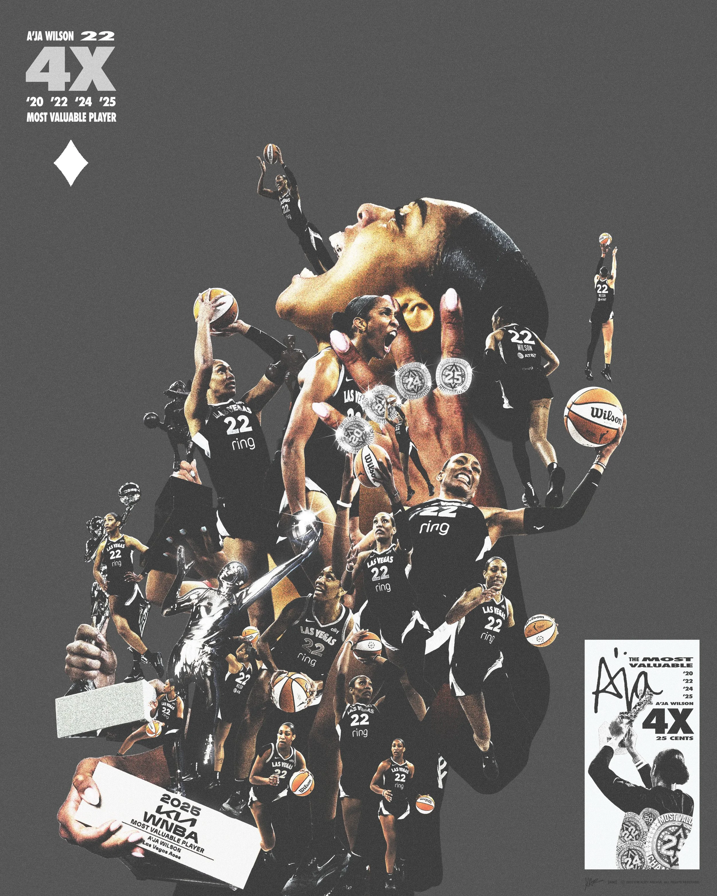 "AJA 4X" - A'ja Wilson Poster