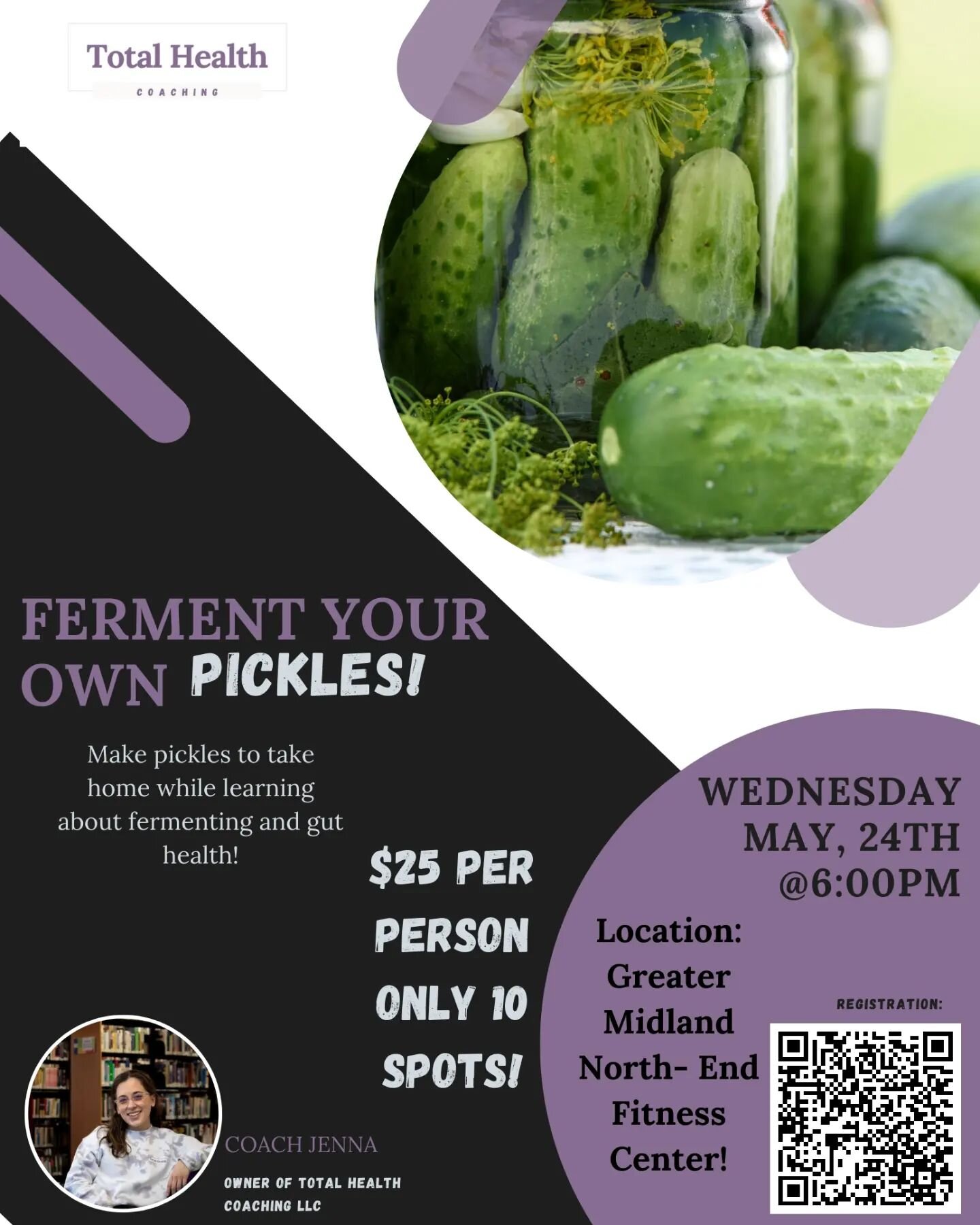 Join me for beginner pickle fermenting!

On Wednesday, May 24th, I will be hosting an in person class on fermenting!

We will learn the basics. Start our own pickle ferments to take home and learn about how important fermenting is to gut health.

Com
