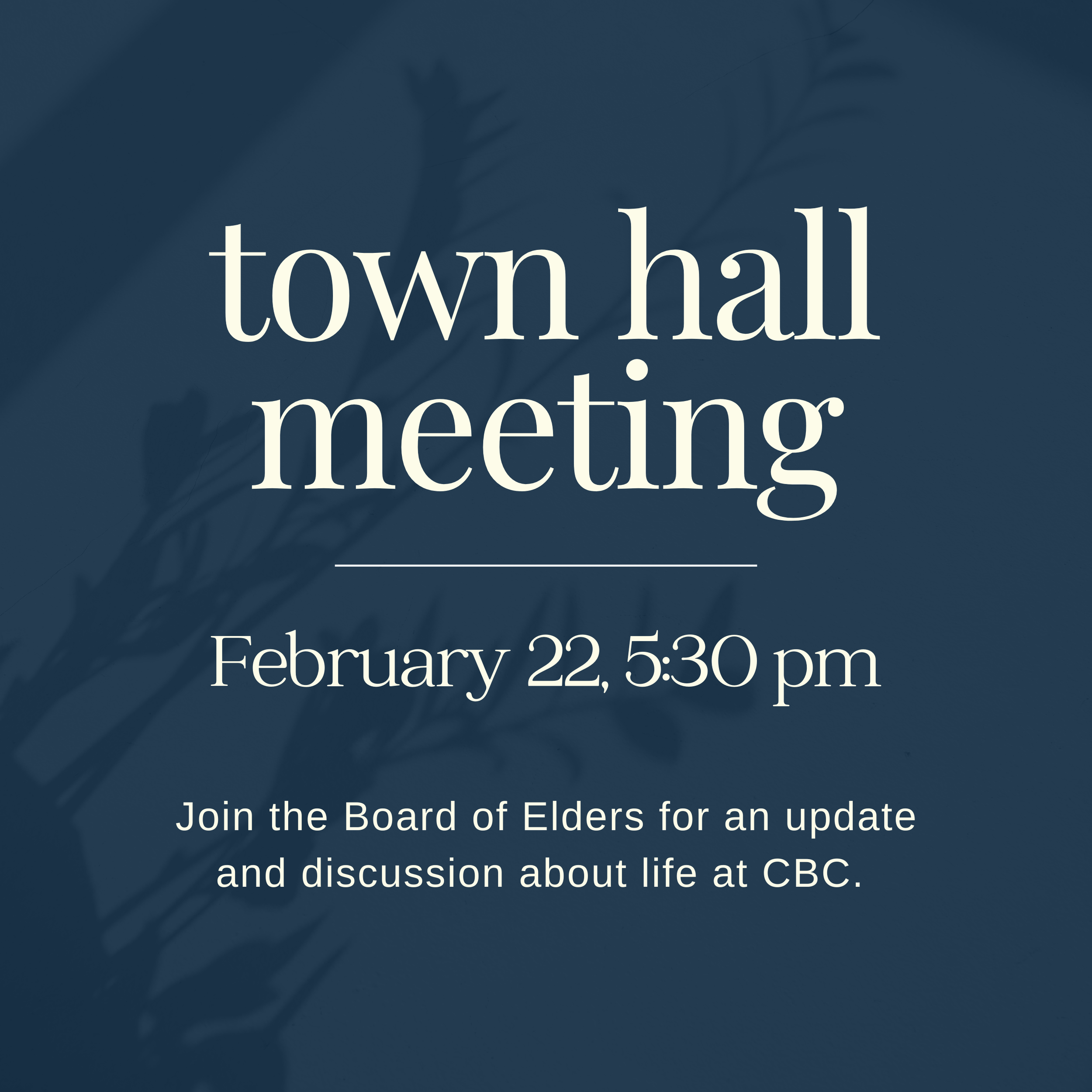 Town Hall Meeting