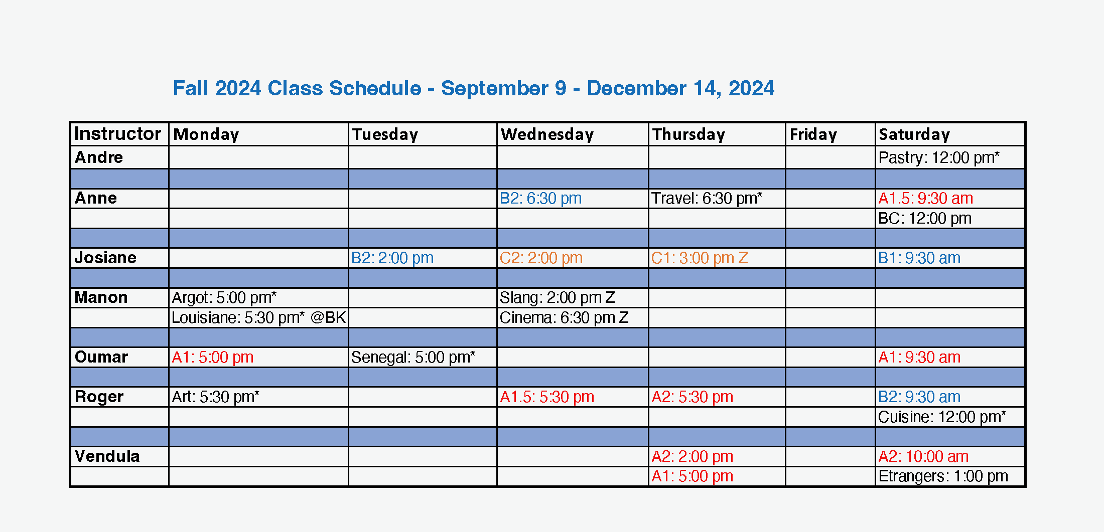 French Language Classes — L'Union Française