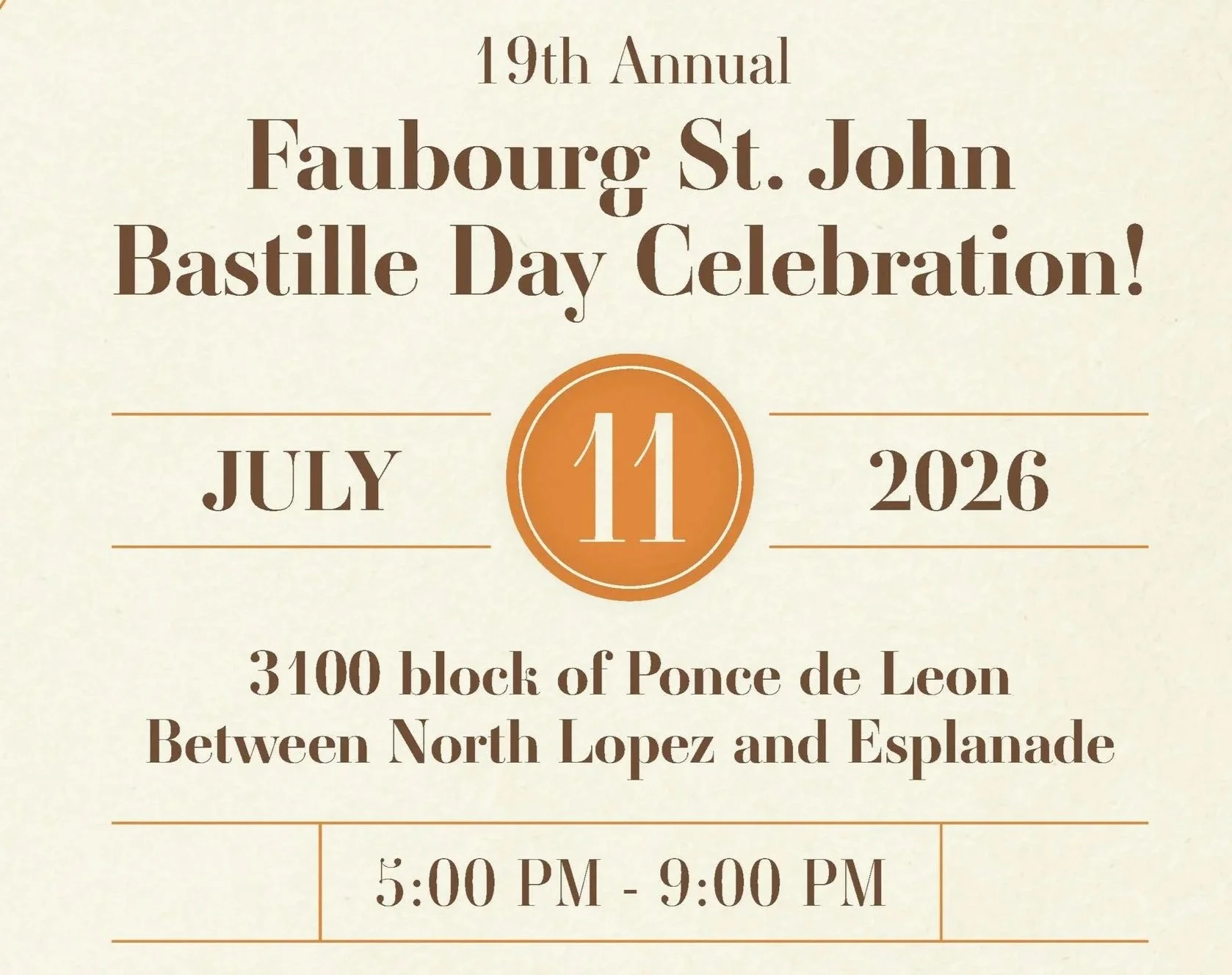 Bayou St. John Bastille Day Block Party