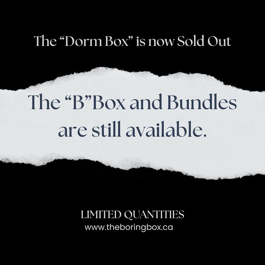 We are now sold out of &ldquo;Dorm Boxes&rdquo;. &ldquo;B&rdquo; boxes and bundles still available. Don&rsquo;t keep these items in your shopping cart!  Free pillow with every purchase of $50 or more 🎉 FREE SHIPPING in the GTA #essentials #dorm #uni