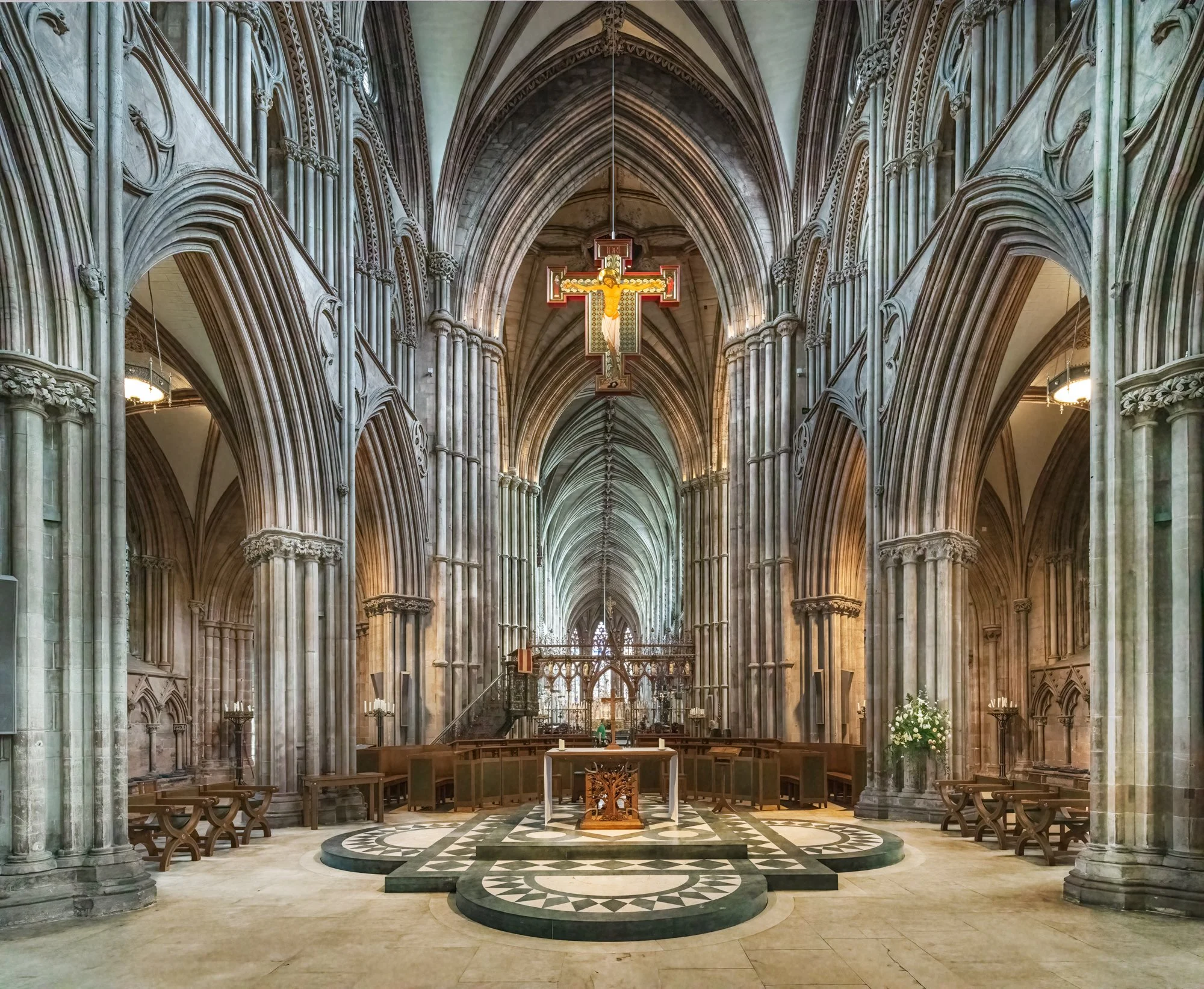 Looking Towards the Eastern Crossing and Choir Screen.