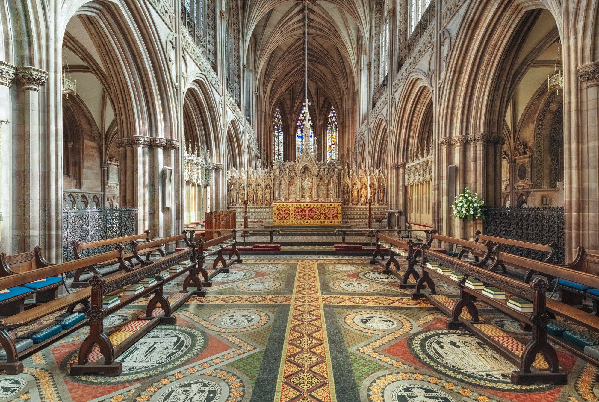 The Choir Looking Towards the Victorian Reredos.  