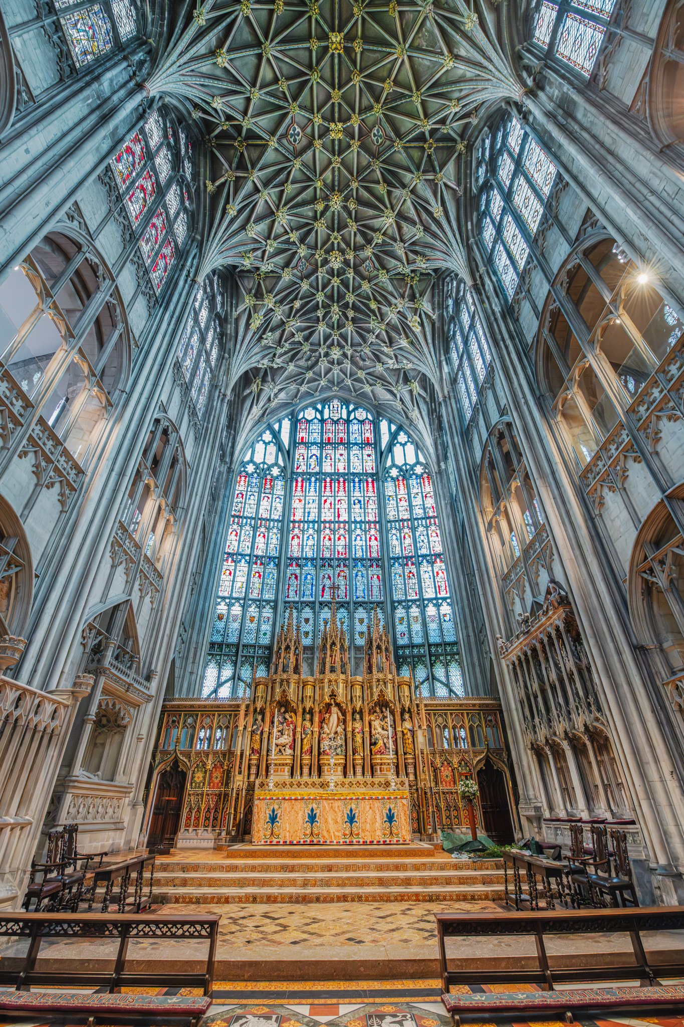The High Altar, Great East Window and Quire Vault.