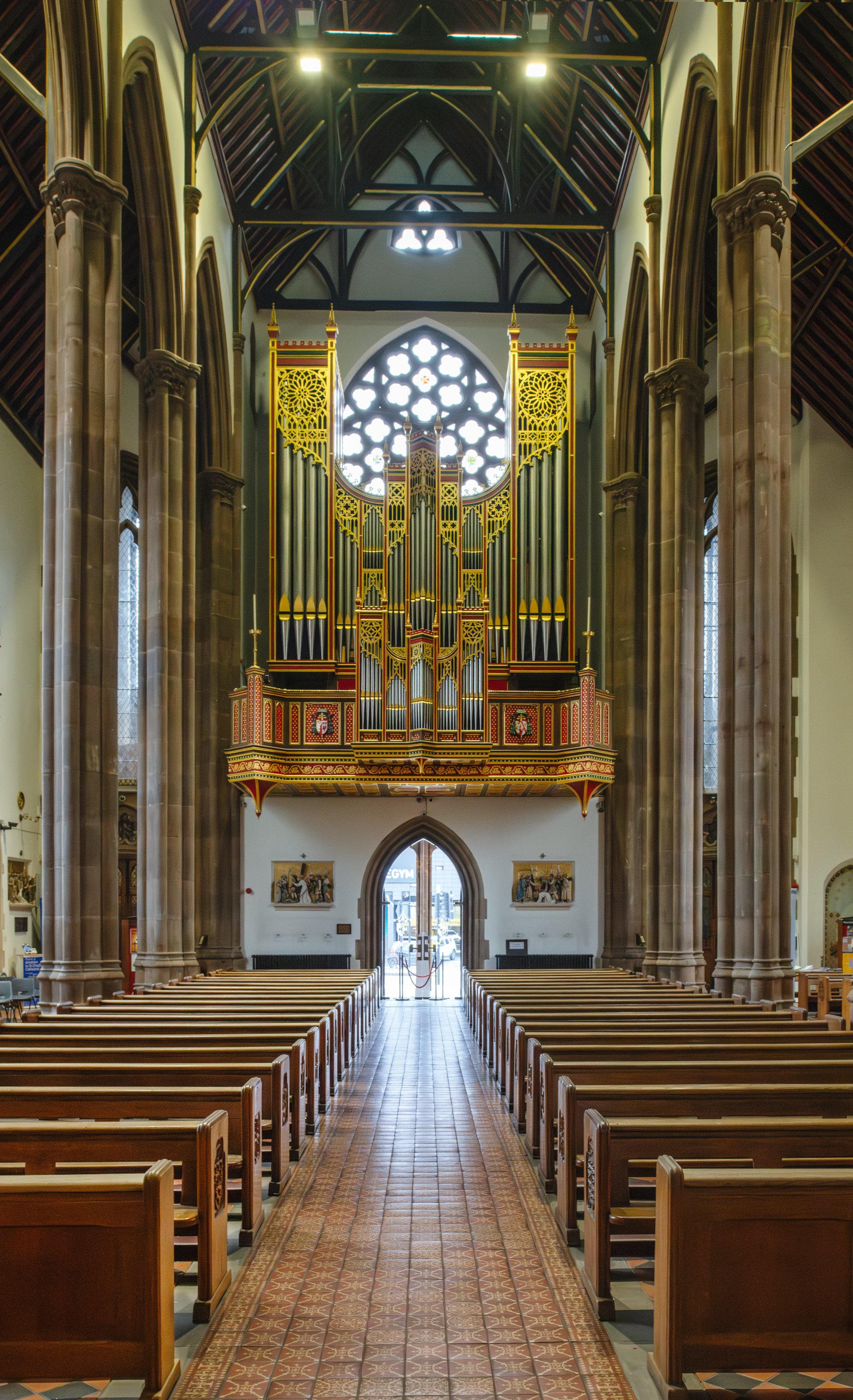 Looking Through the Nave Towards the Cathedral Organ.