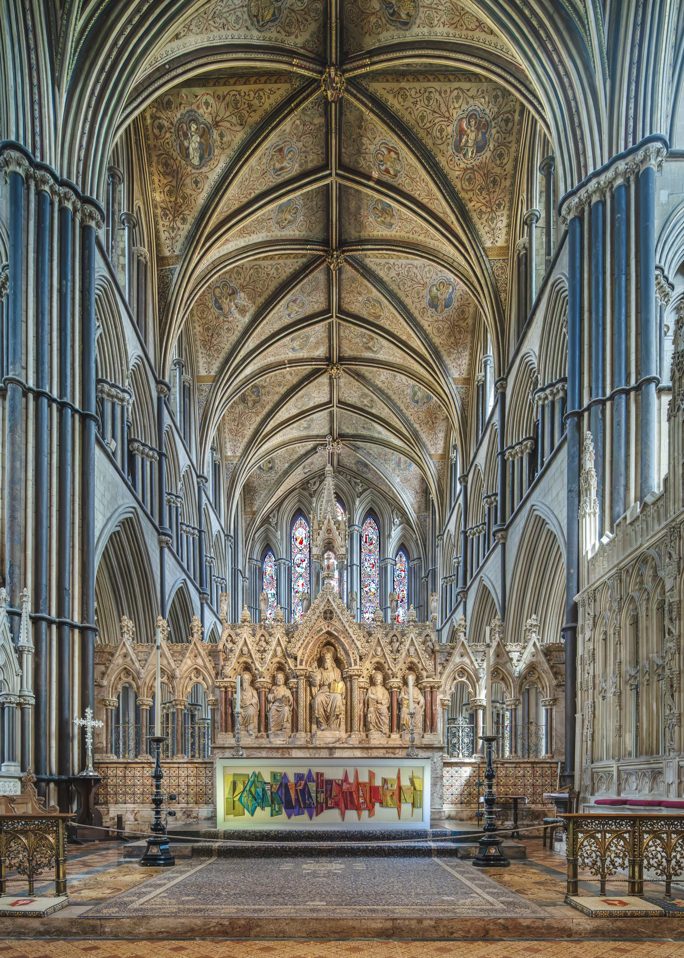 A View Through the Nave Towards the High Altar and Lady Chapel.