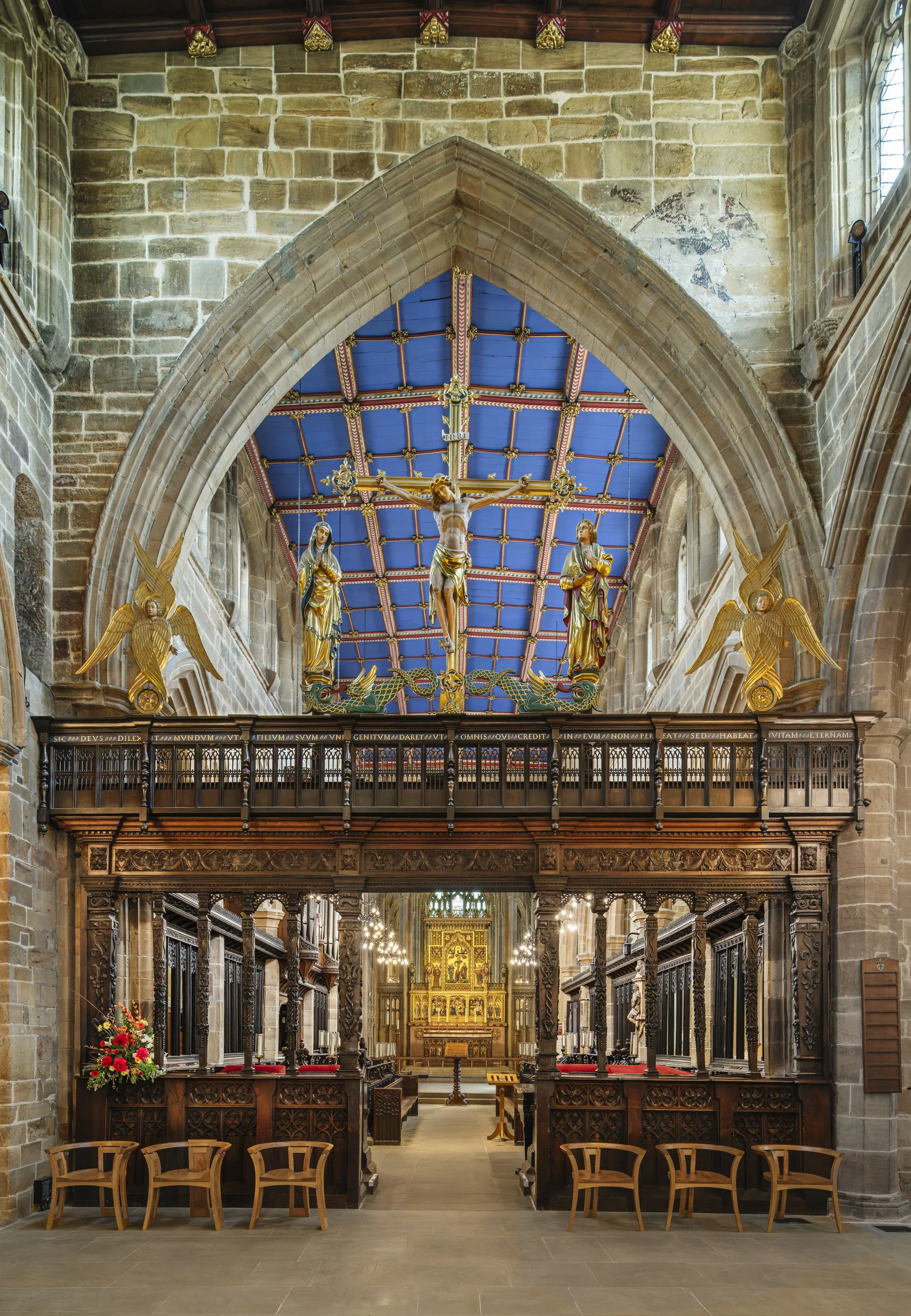 The Rood Screen and Gilded Reredos.