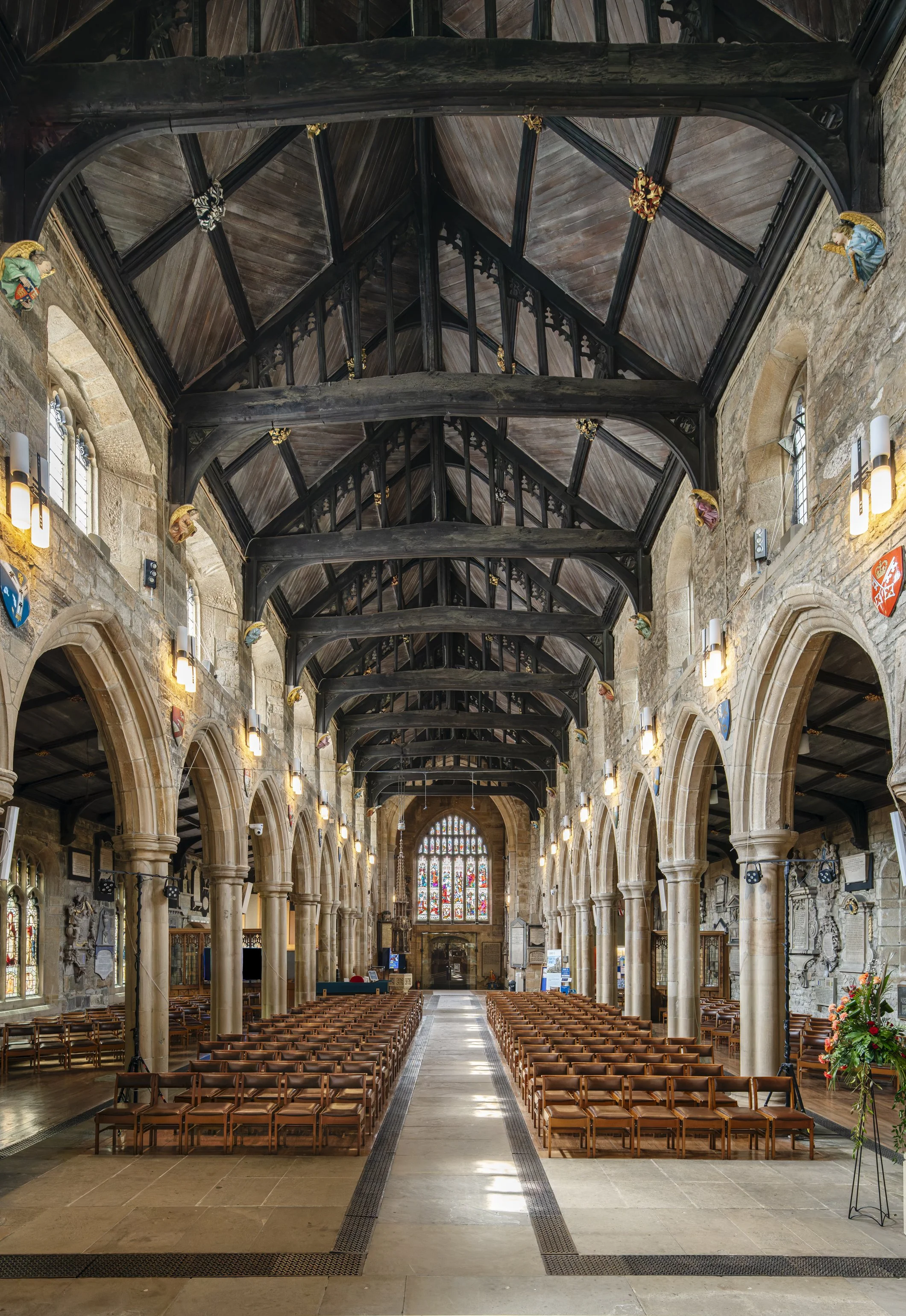 A View Through the Nave Towards the West Window.